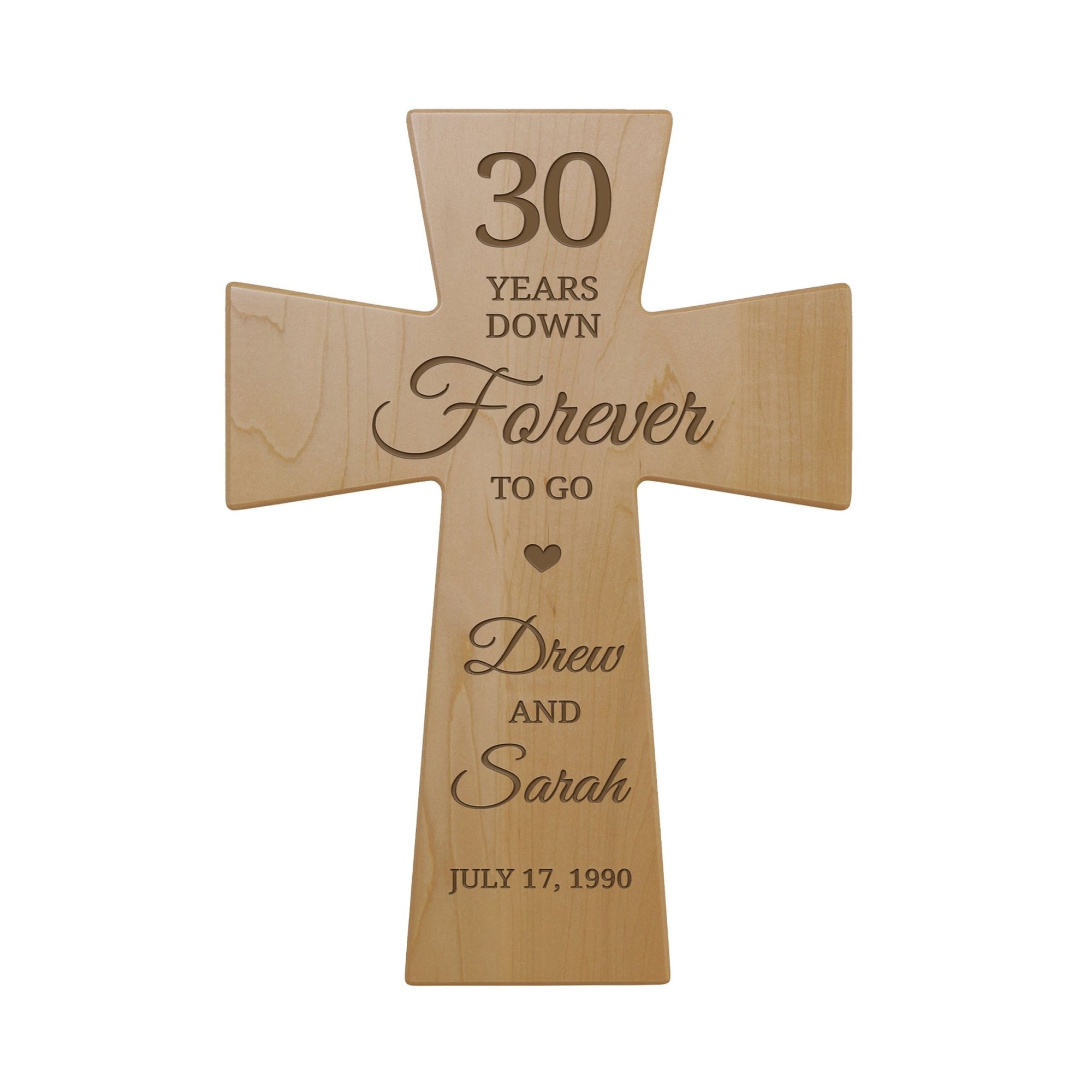 Lifesong Milestones Personalized 30th wedding wall cross – A symbol of enduring love and a perfect anniversary gift for the couple.