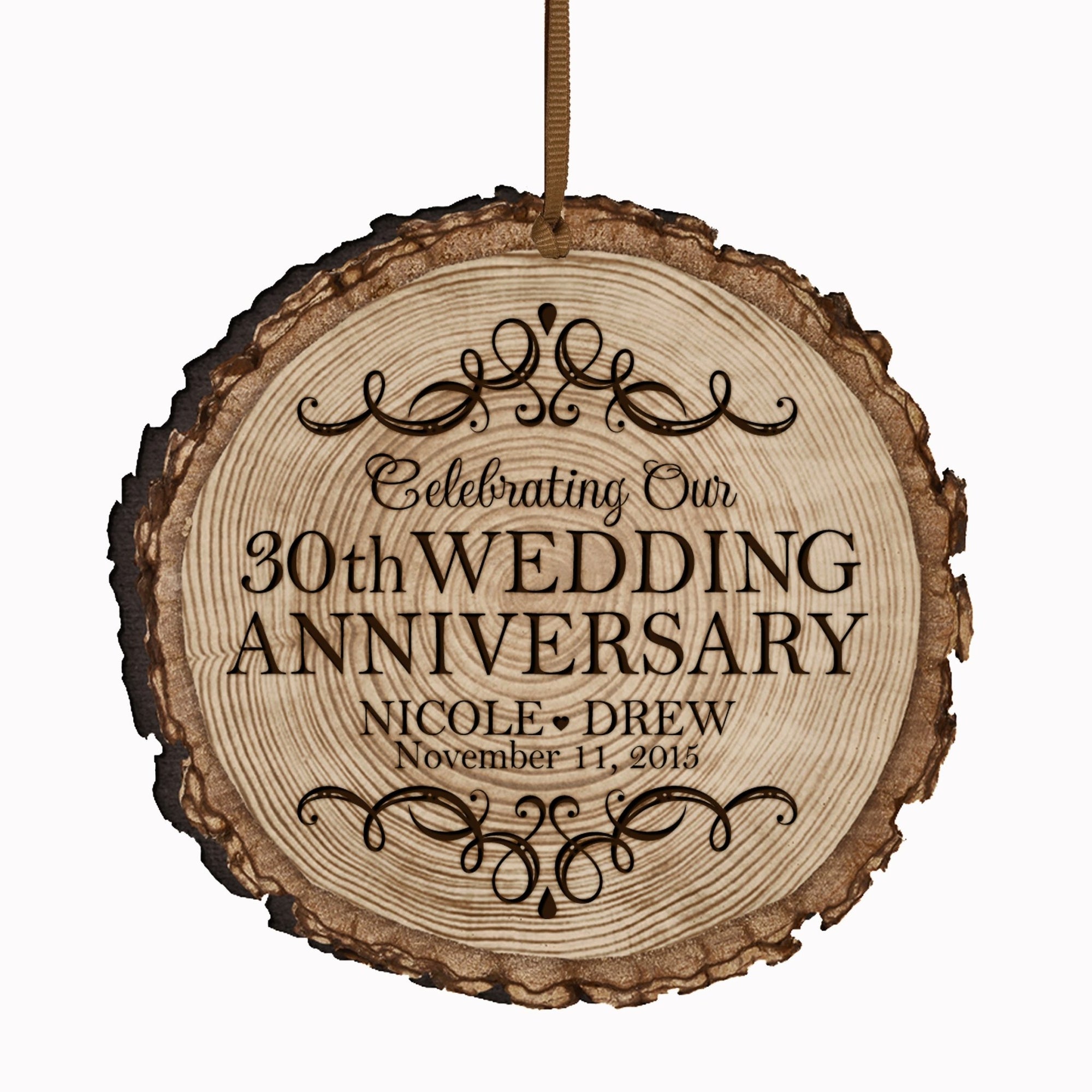 Personalized 30th Wedding Anniversary Engraved Ornament - LifeSong Milestones