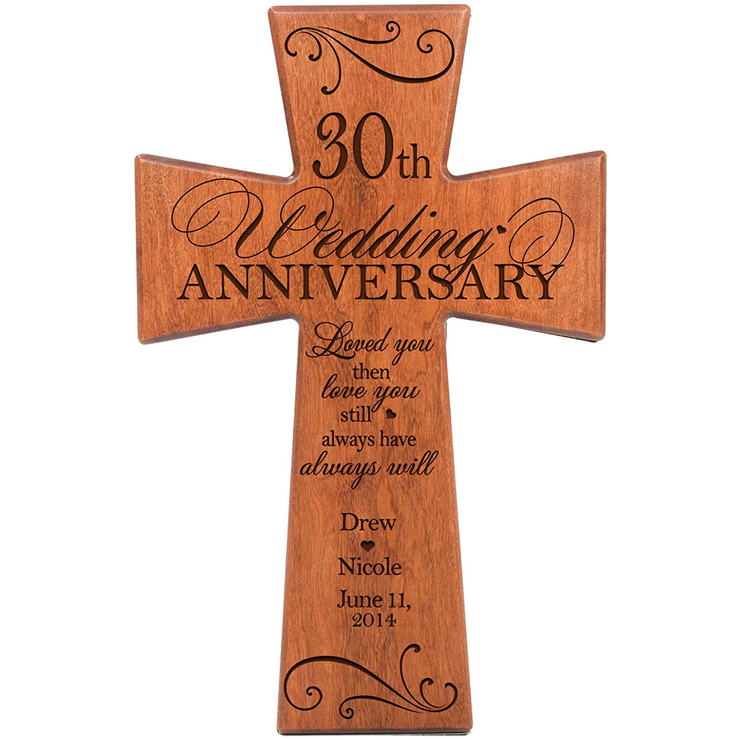 Personalized 30th Wedding Anniversary Wall Cross - Love You Still - LifeSong Milestones