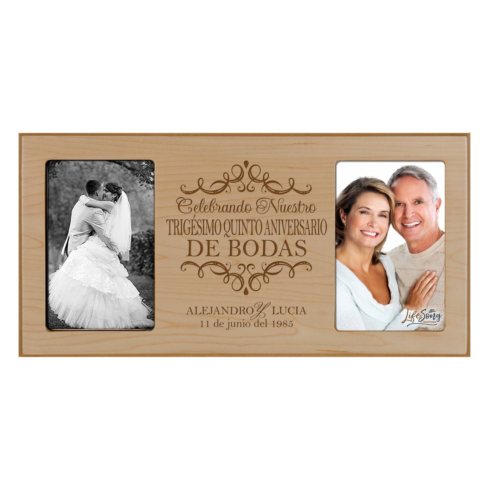Personalized Picture Frame 35th Wedding Anniversary Spanish Gift Ideas