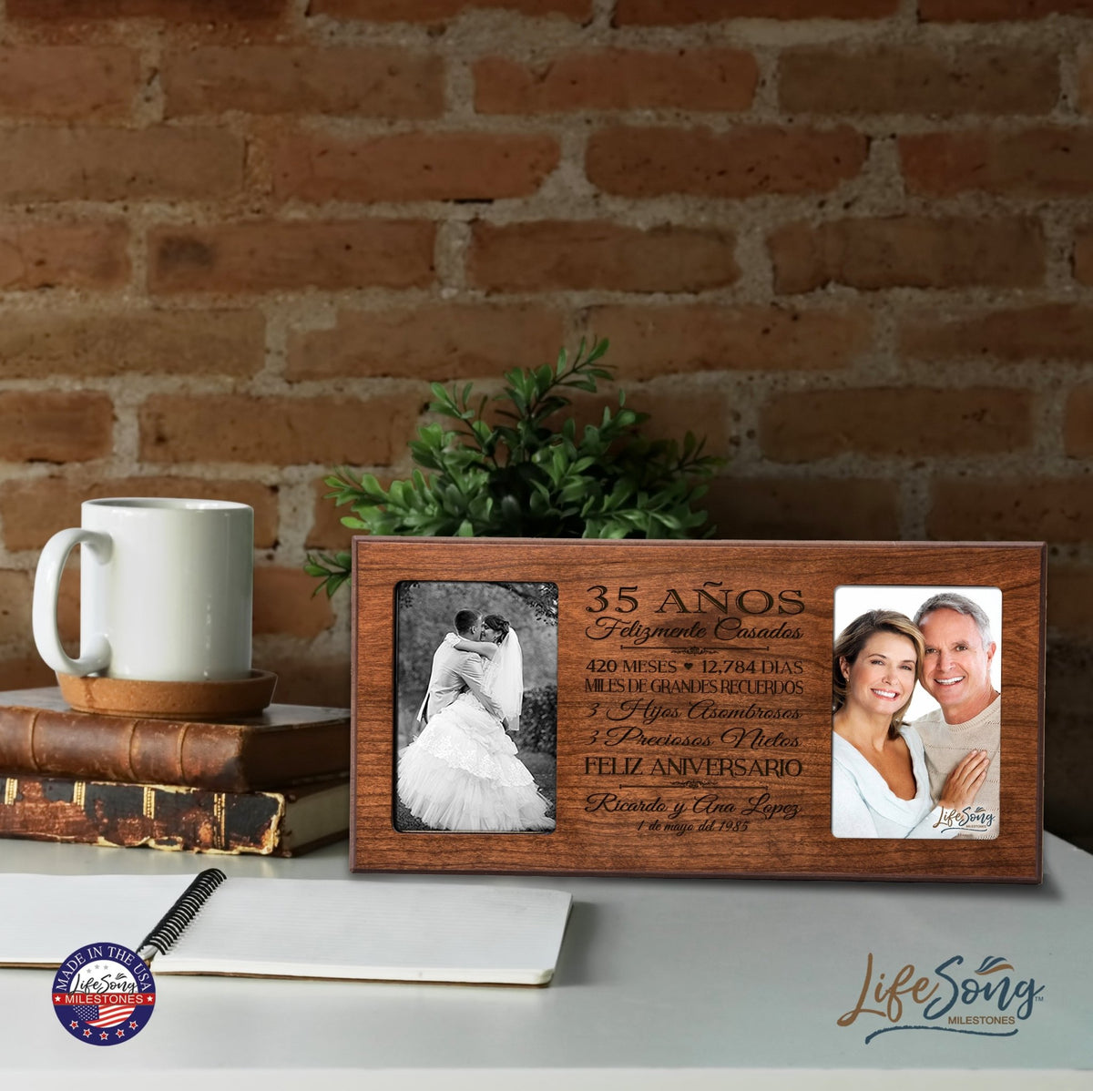 Lifesong Milestones Personalized Couples 35th Wedding Anniversary Spanish Picture Frame