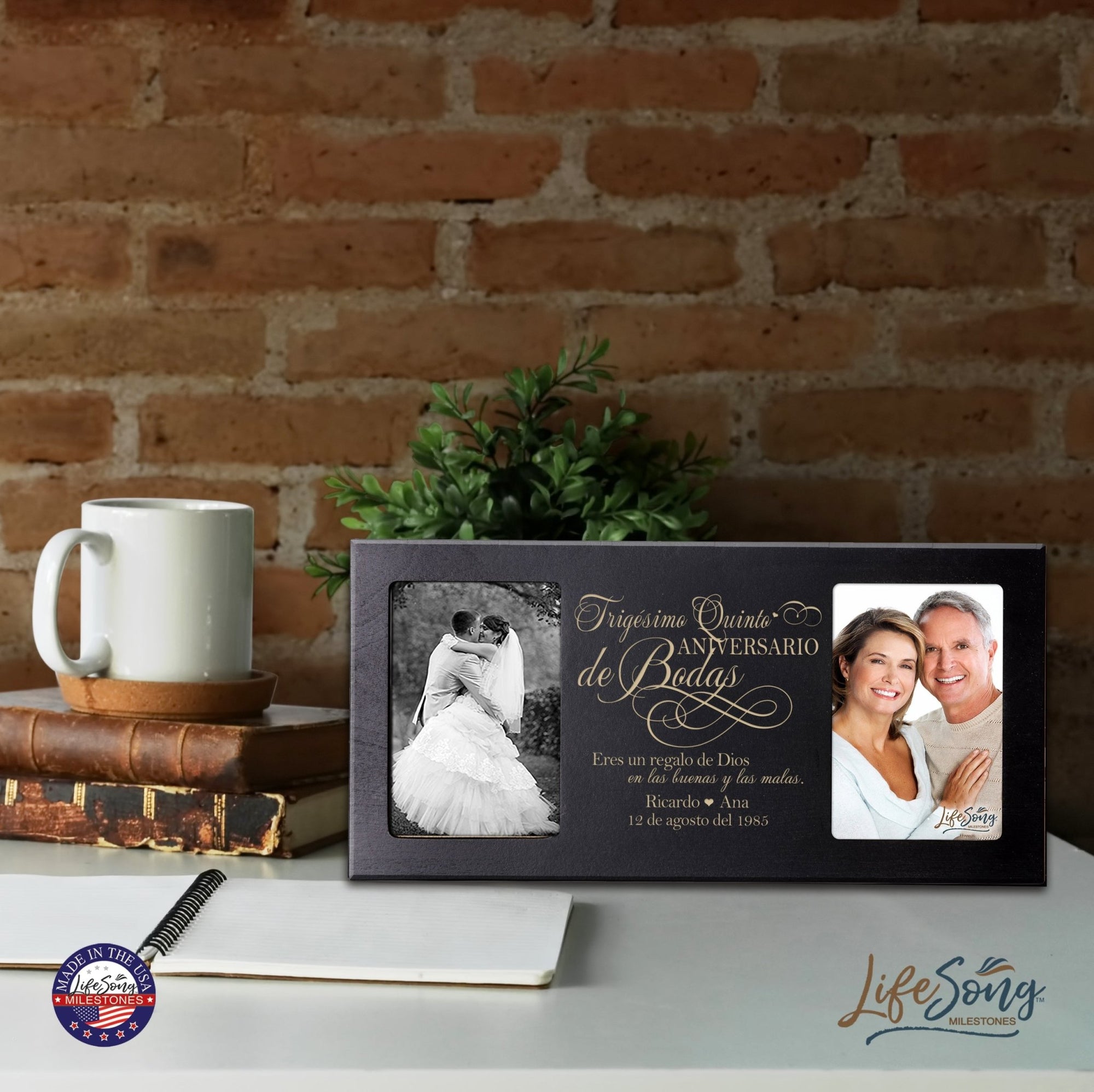 Lifesong Milestones Personalized Couples 35th Wedding Anniversary Spanish Picture Frame Home Decor