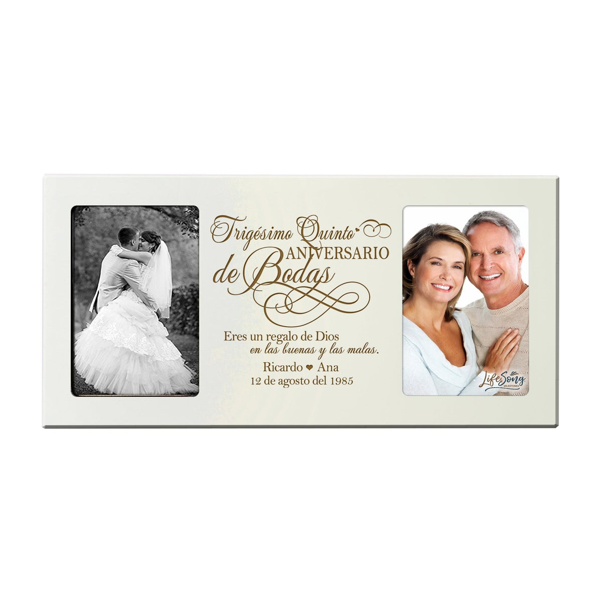 Lifesong Milestones Personalized Couples 35th Wedding Anniversary Spanish Picture Frame Home Decor