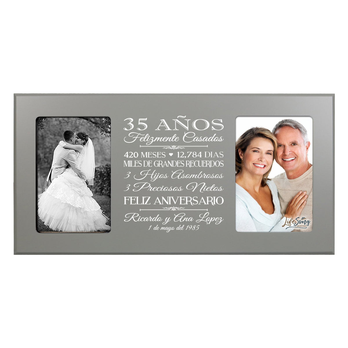 Lifesong Milestones Personalized Couples 35th Wedding Anniversary Spanish Picture Frame