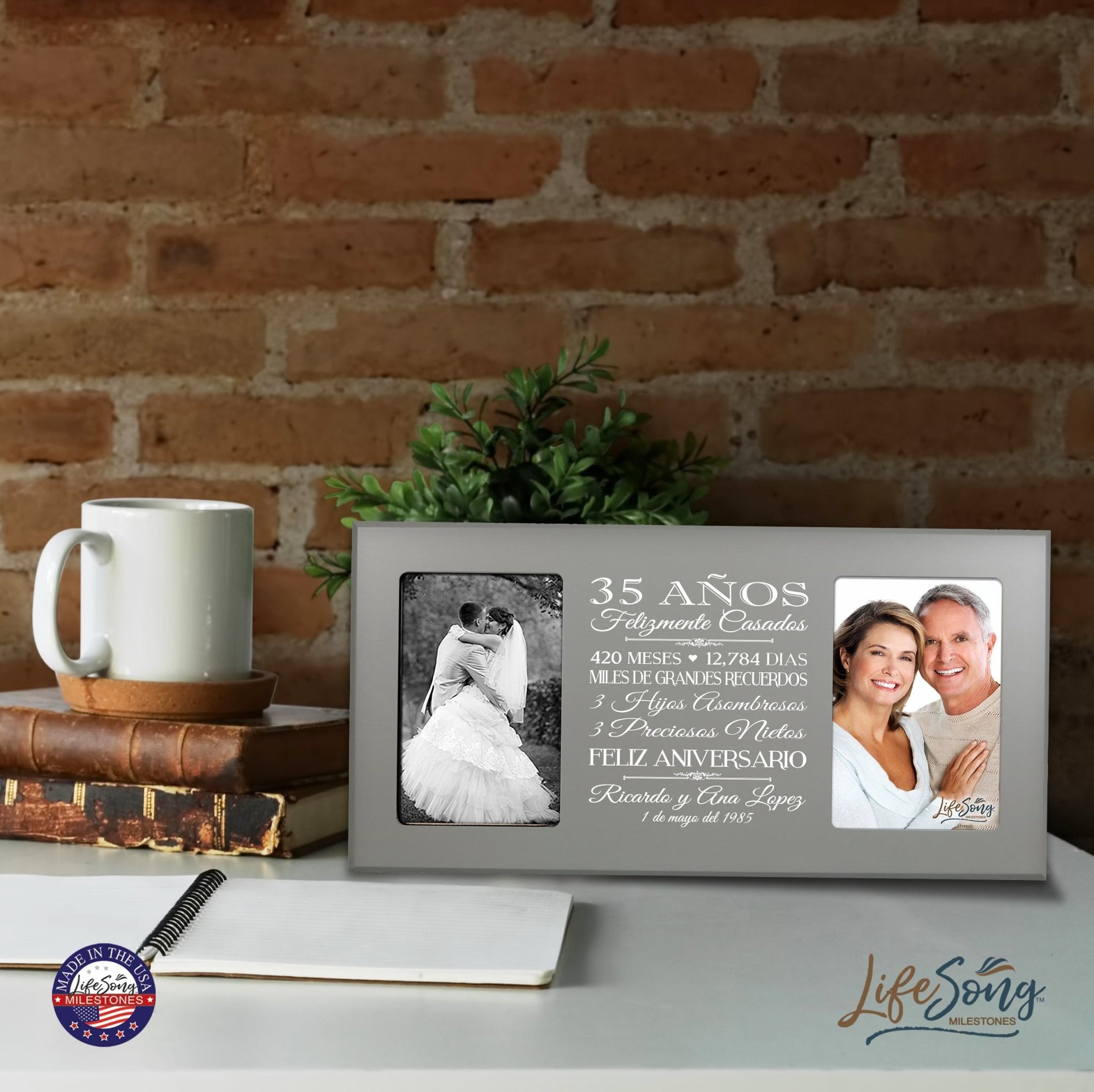 Lifesong Milestones Personalized Couples 35th Wedding Anniversary Spanish Picture Frame