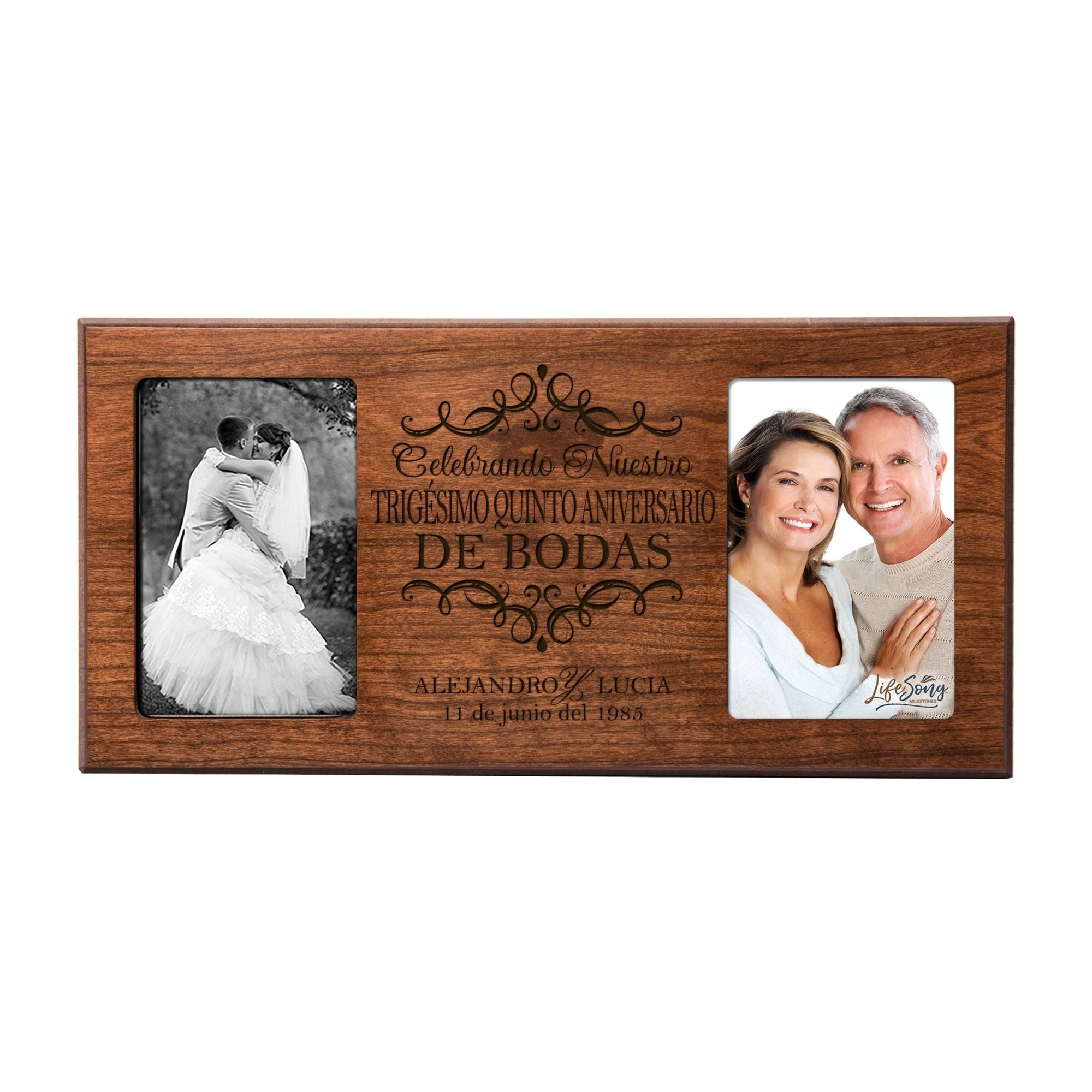 Personalized Picture Frame 35th Wedding Anniversary Spanish Gift Ideas