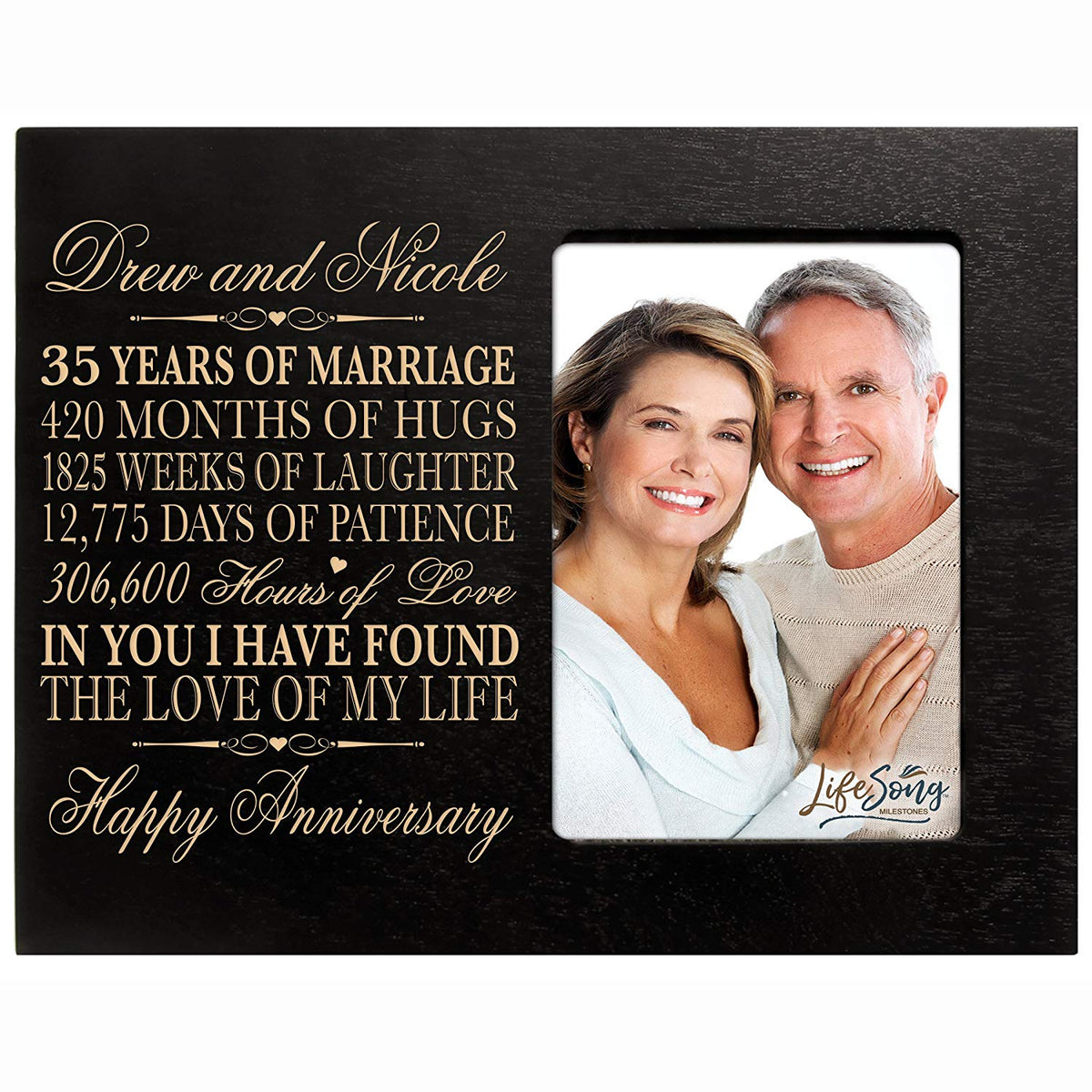 Lifesong Milestones Personalized Couples 35th Wedding Anniversary Picture Frame Decorations