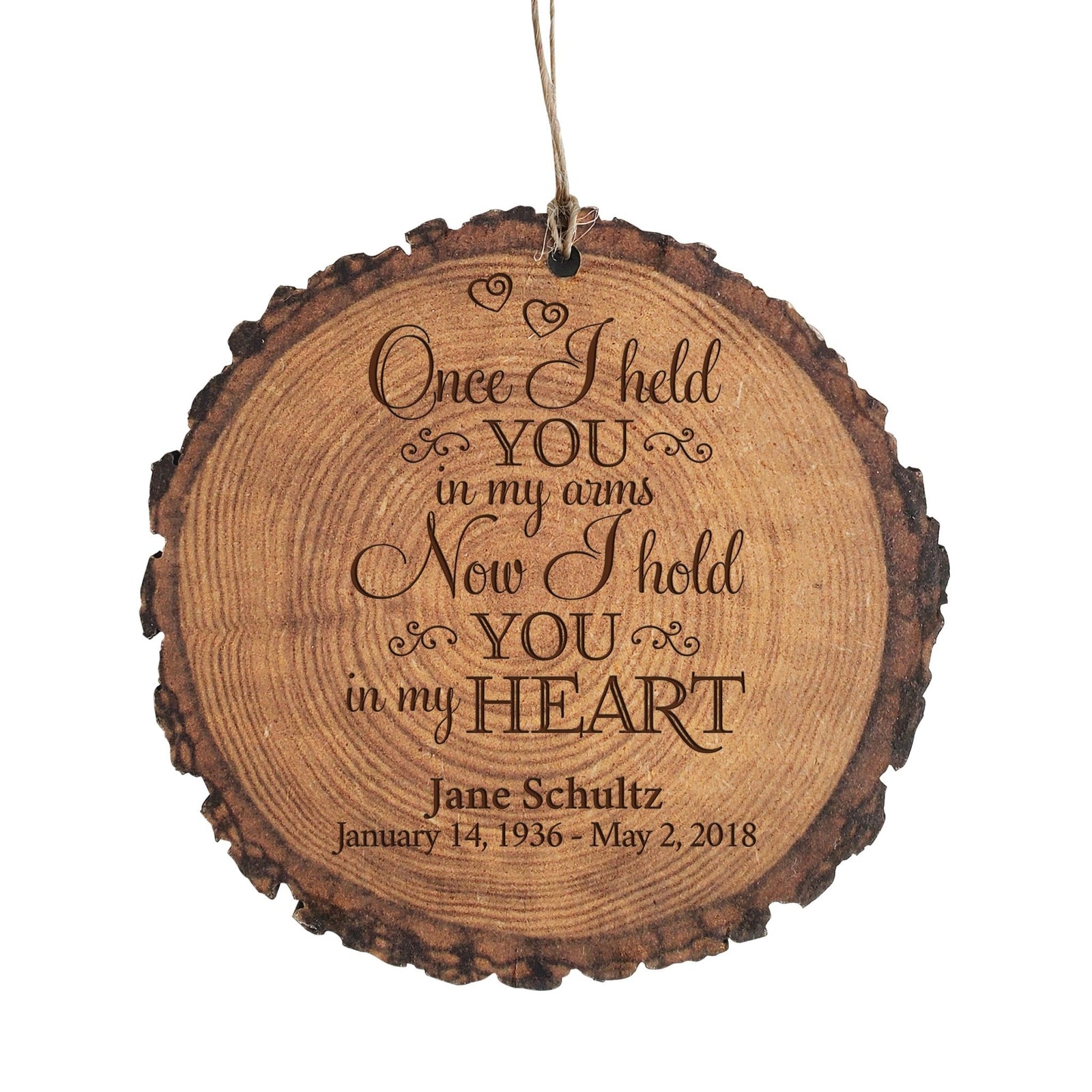 Personalized 3.75” Round Barky Hanging Memorial Ornament For Loss of Loved One - LifeSong Milestones