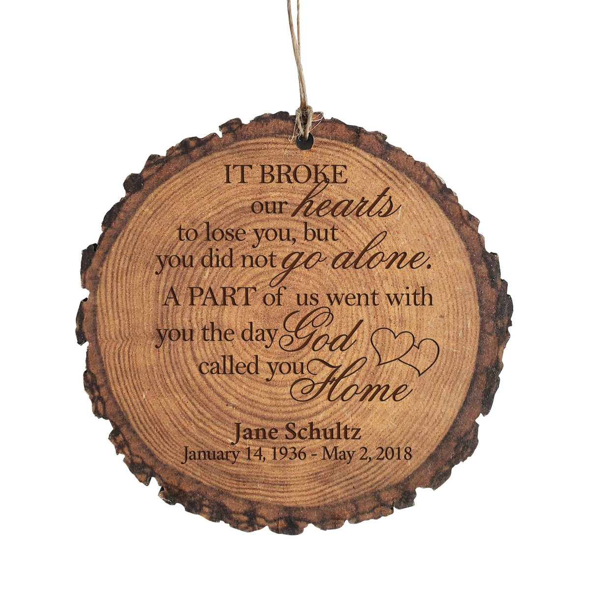Personalized 3.75” Round Barky Hanging Memorial Ornament For Loss of Loved One - LifeSong Milestones