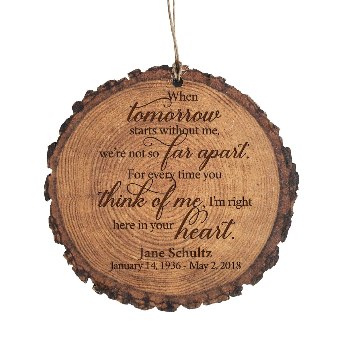 Personalized 3.75” Round Barky Hanging Memorial Ornament For Loss of Loved One - LifeSong Milestones