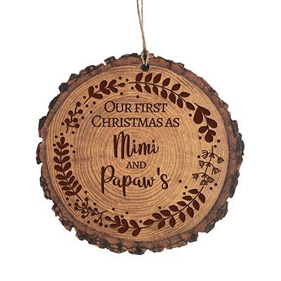 Personalized 3.75in Christmas Barky Ornament for Grandparents - Our First Christmas - LifeSong Milestones