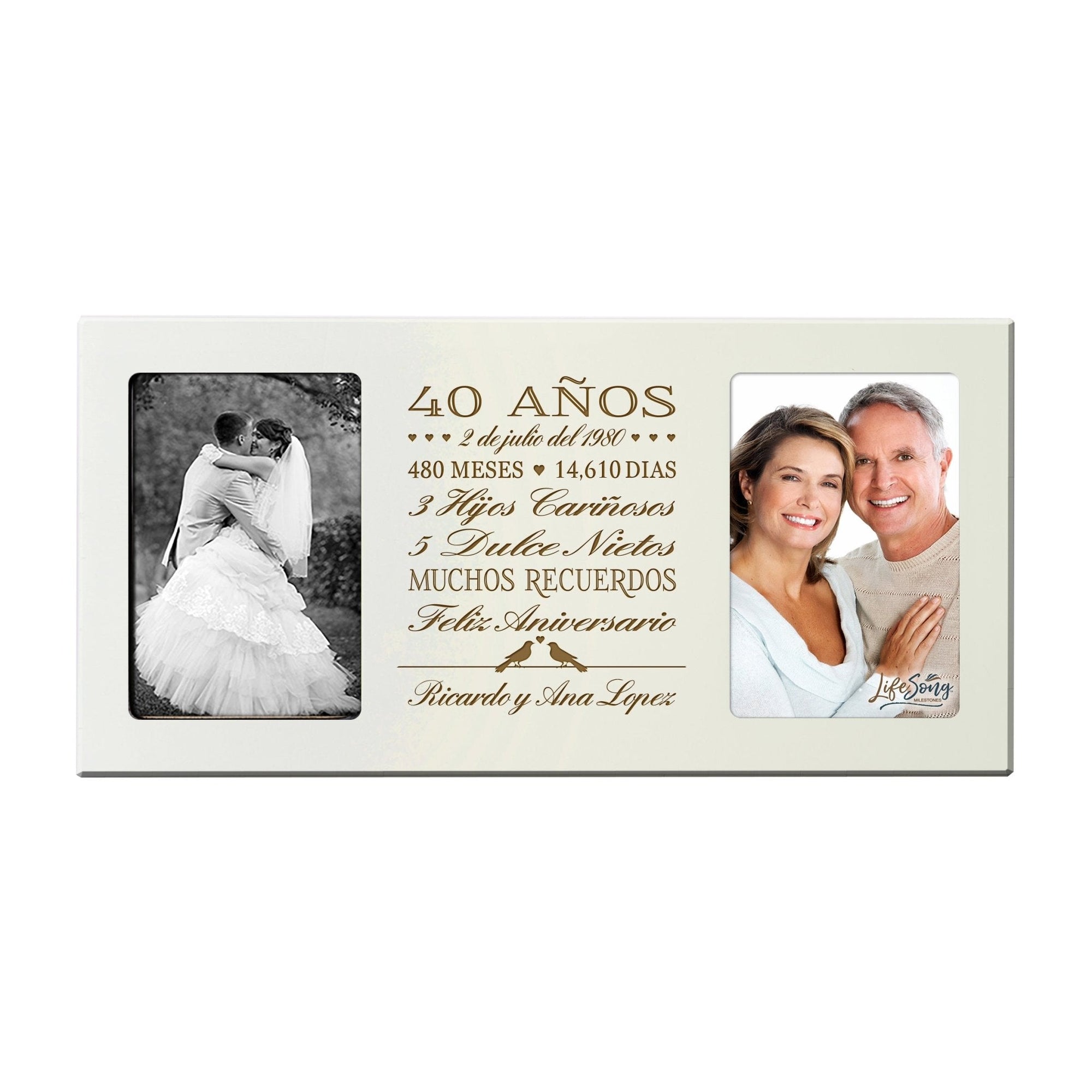Lifesong Milestones Personalized Couples 40th Wedding Anniversary Spanish Picture Frame