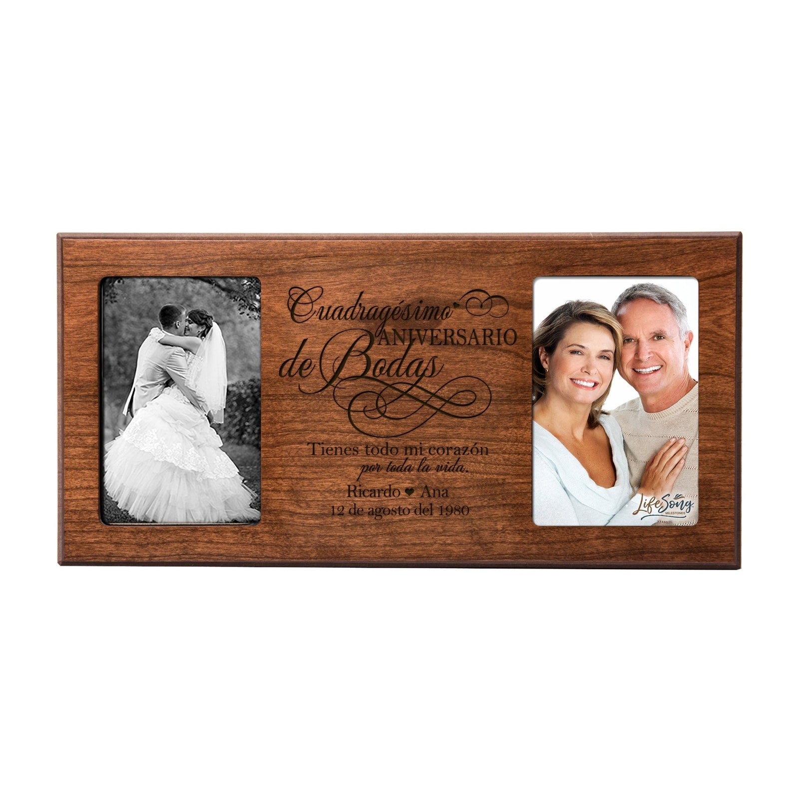 Lifesong Milestones Personalized Couples 40th Wedding Anniversary Spanish Picture Frame Home Decor