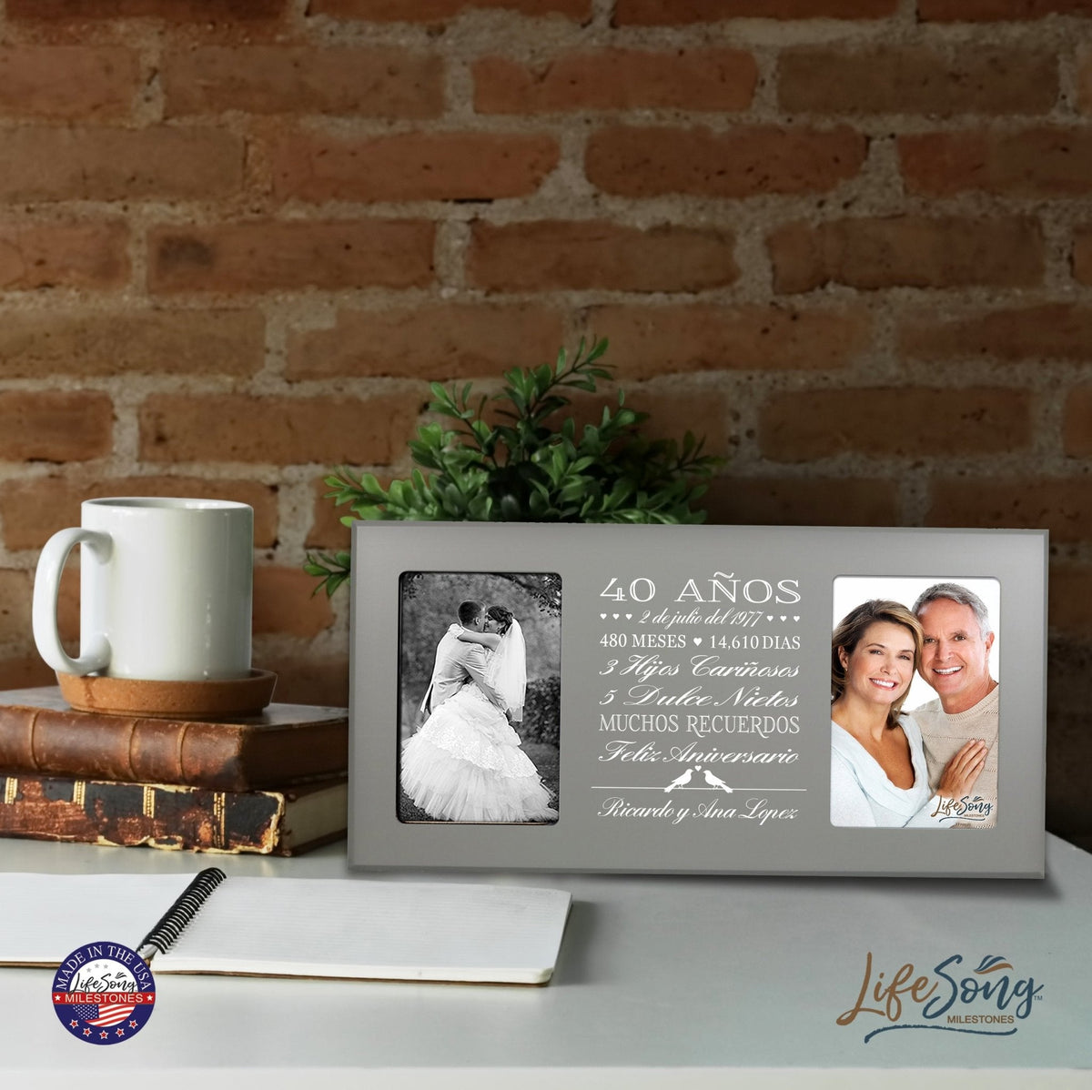 Lifesong Milestones Personalized Couples 40th Wedding Anniversary Spanish Picture Frame