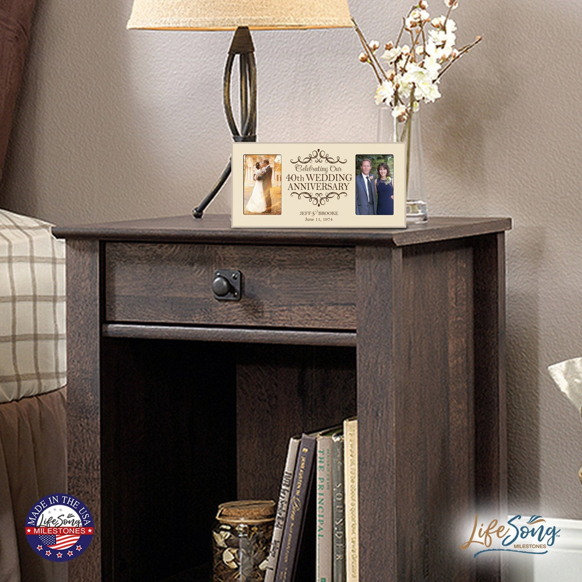 Lifesong Milestones Personalized 40th Wedding Anniversary Photo Frame Gift Ideas for Couples