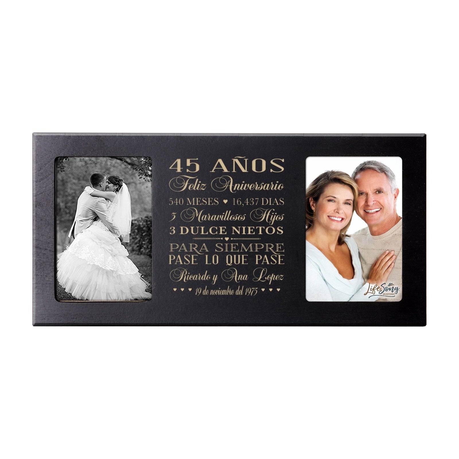 Lifesong Milestones Personalized Couples 45th Wedding Anniversary Spanish Picture Frame