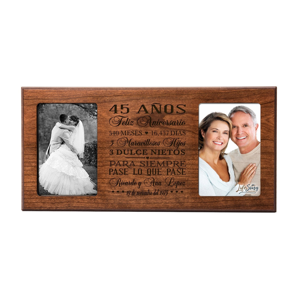 Lifesong Milestones Personalized Couples 45th Wedding Anniversary Spanish Picture Frame