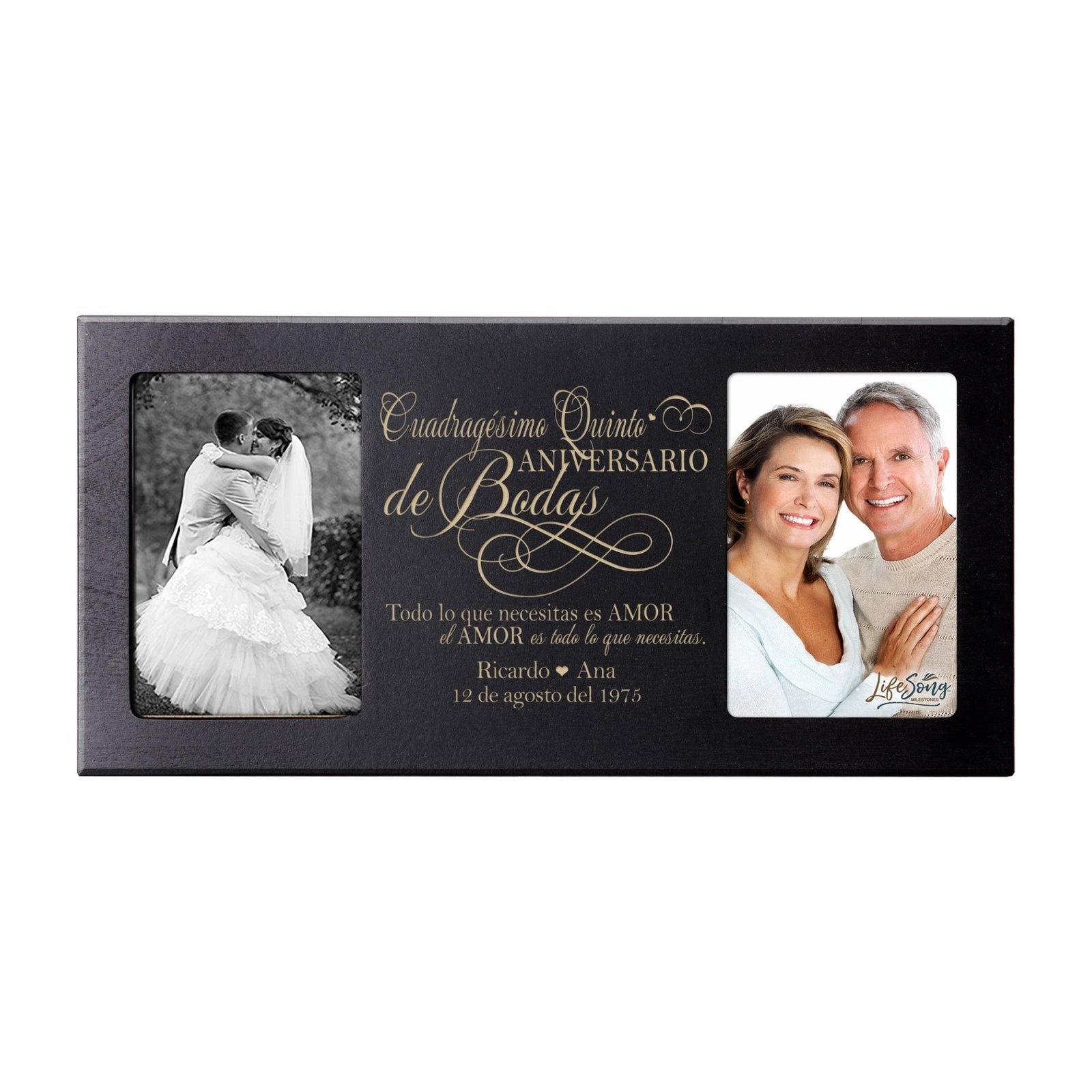 Lifesong Milestones Personalized Couples 45th Wedding Anniversary Spanish Picture Frame Home Decor
