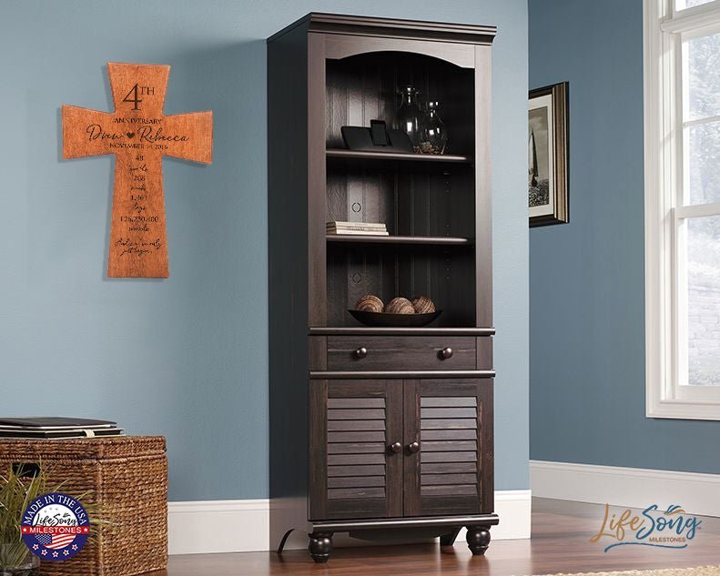 Thoughtful Gifts for Couples – Personalized 4th Wedding Anniversary Wall Cross