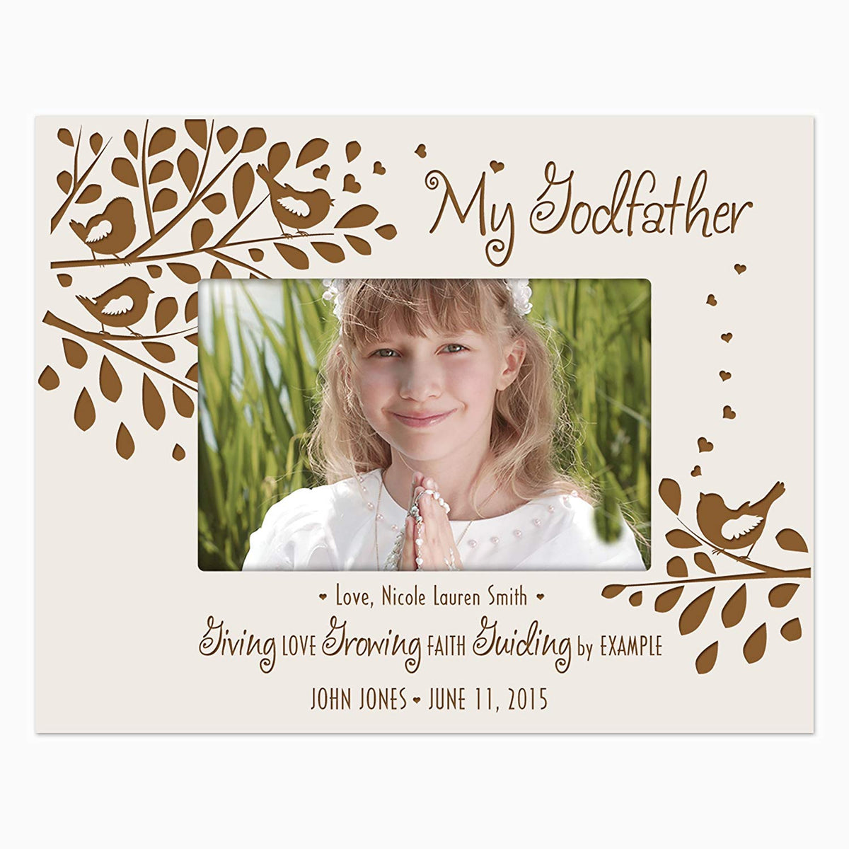 Personalized 4x6 Godparent Photo Frame Gift - Giving Growing Guiding - LifeSong Milestones