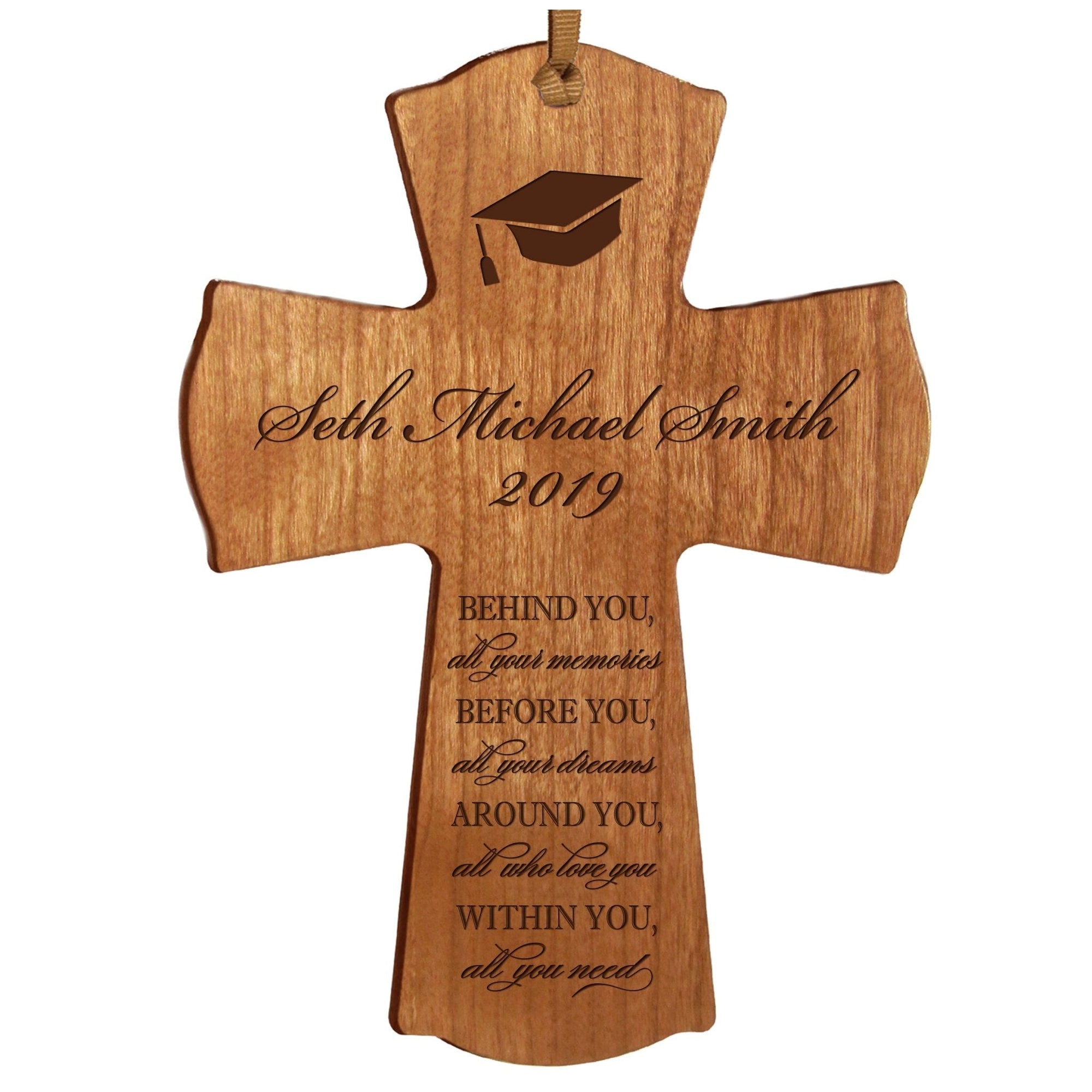 Personalized 4x6 Graduation Cross Gift For Graduate - Behind You - LifeSong Milestones