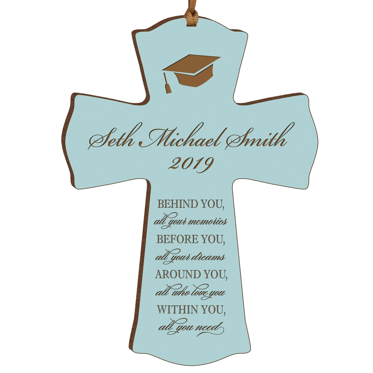 Personalized 4x6 Graduation Cross Gift For Graduate - Behind You - LifeSong Milestones