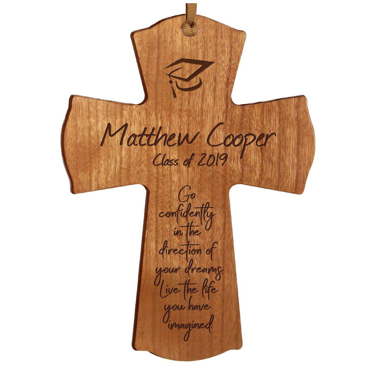 Personalized 4x6 Graduation Cross Gift For Graduate - Go Confidently - LifeSong Milestones