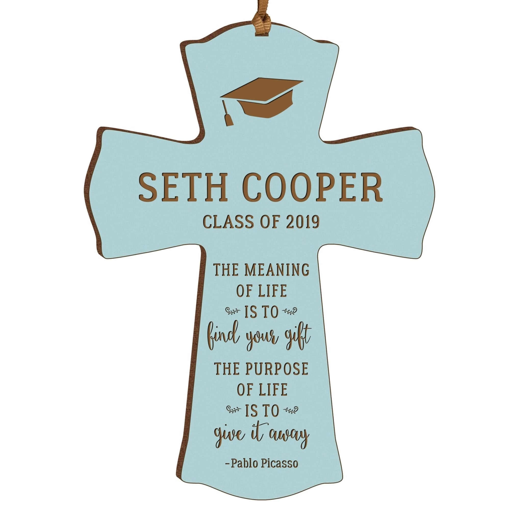 Personalized 4x6 Graduation Cross Gift For Graduate - The Meaning - LifeSong Milestones