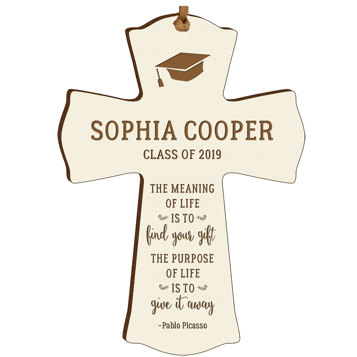Personalized 4x6 Graduation Cross Gift For Graduate - The Meaning - LifeSong Milestones