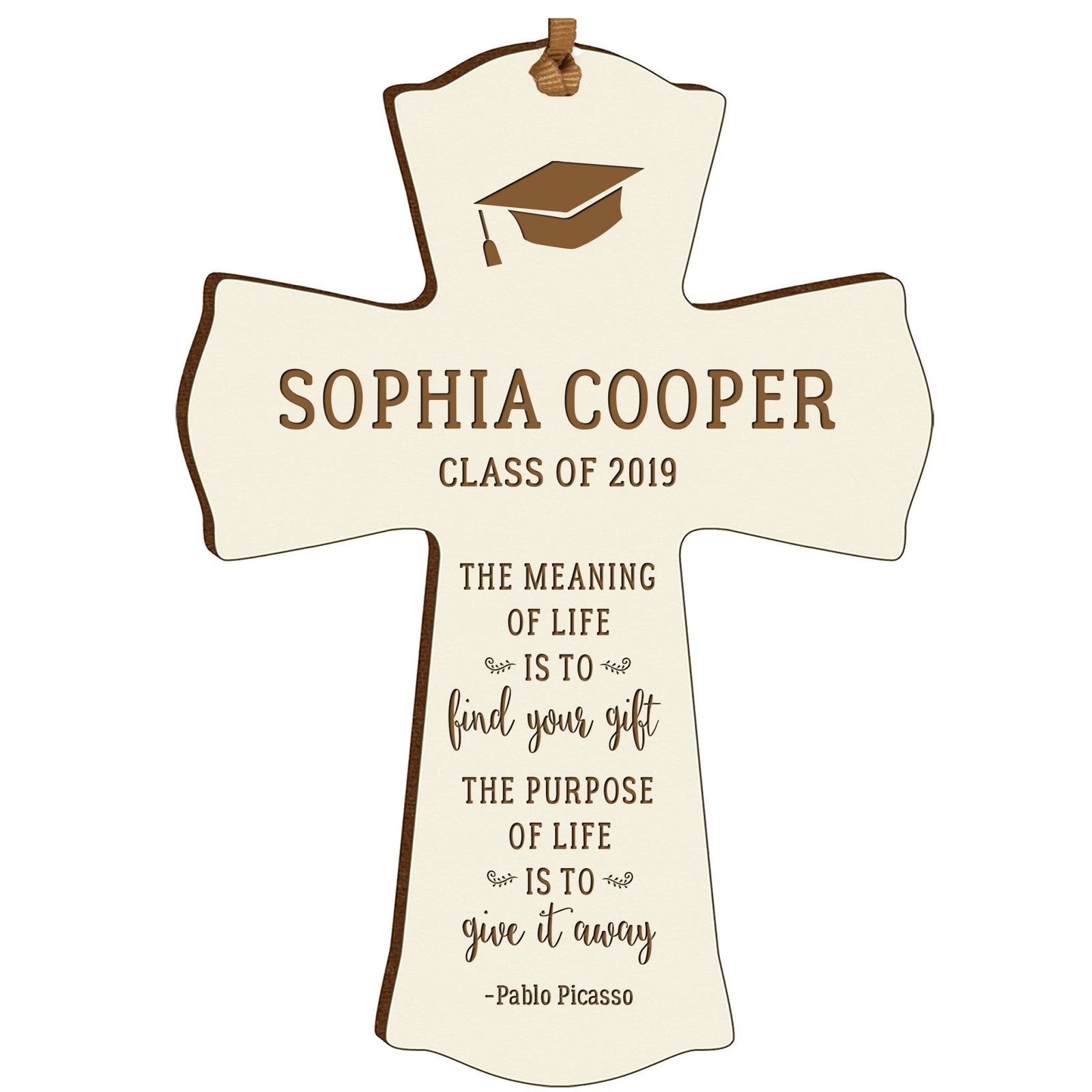 Personalized 4x6 Graduation Cross Gift For Graduate - The Meaning - LifeSong Milestones