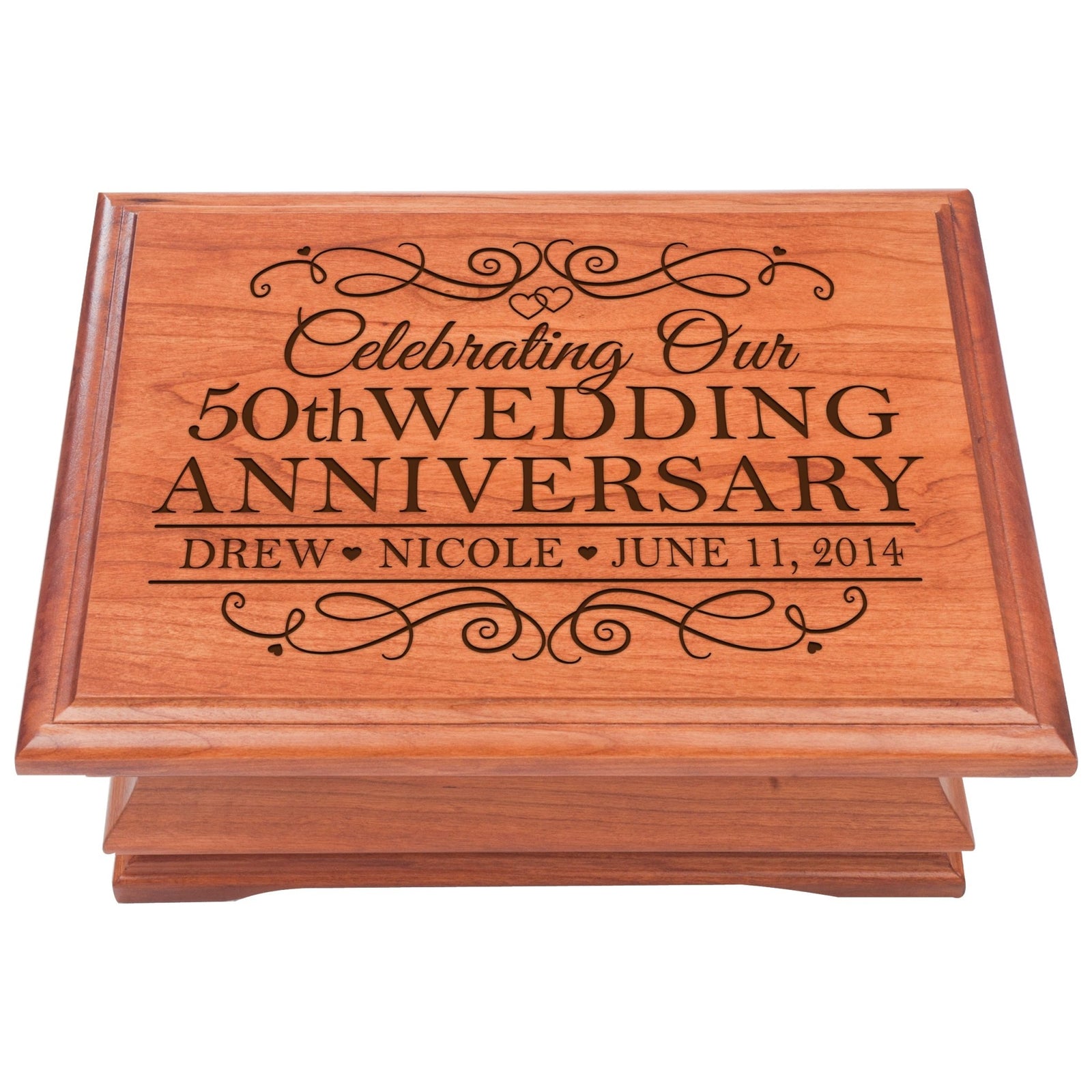 Personalized 50th Anniversary Jewelry Box - Celebrating - LifeSong Milestones