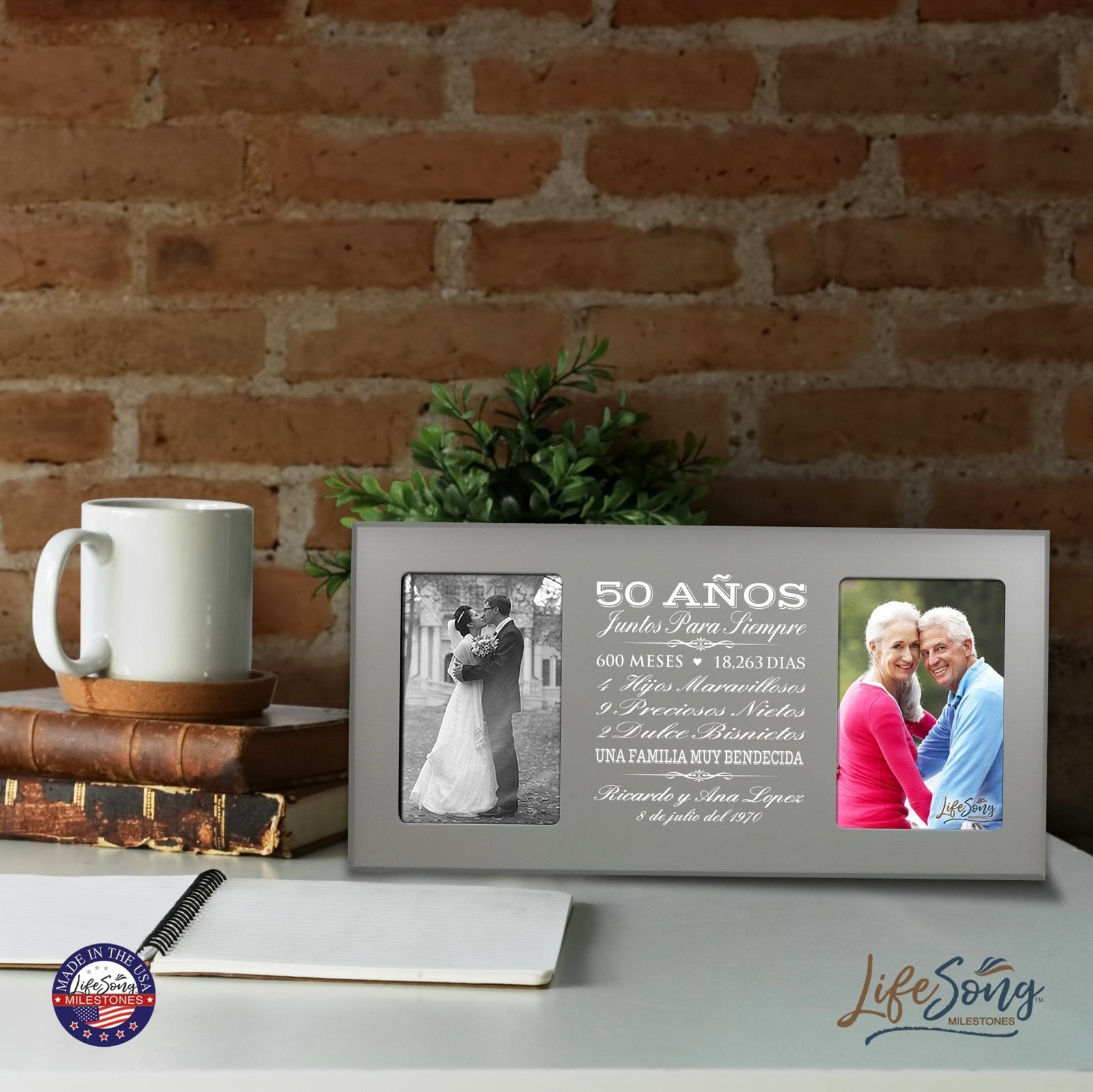 Lifesong Milestones Personalized Couples 50th Wedding Anniversary Spanish Picture Frame
