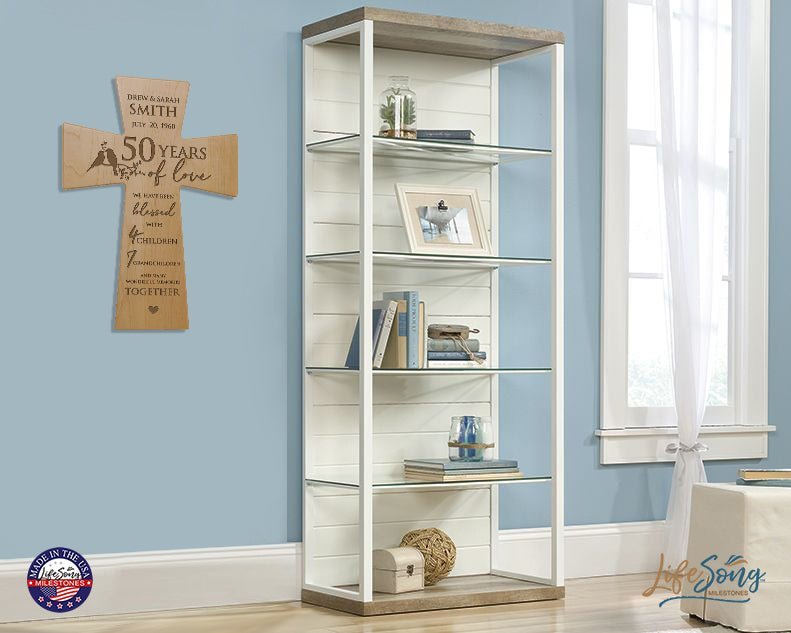 Lifesong Milestones Elegant Personalized Wall Cross - Perfect for 50th Wedding Anniversary