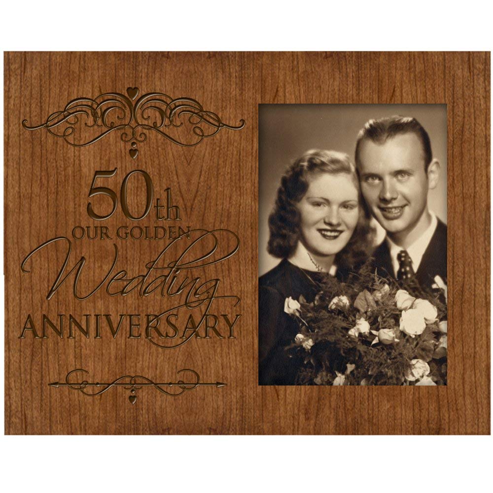 Lifesong Milestones Personalized Engraved 50th Wedding Anniversary Picture Frame for Couples