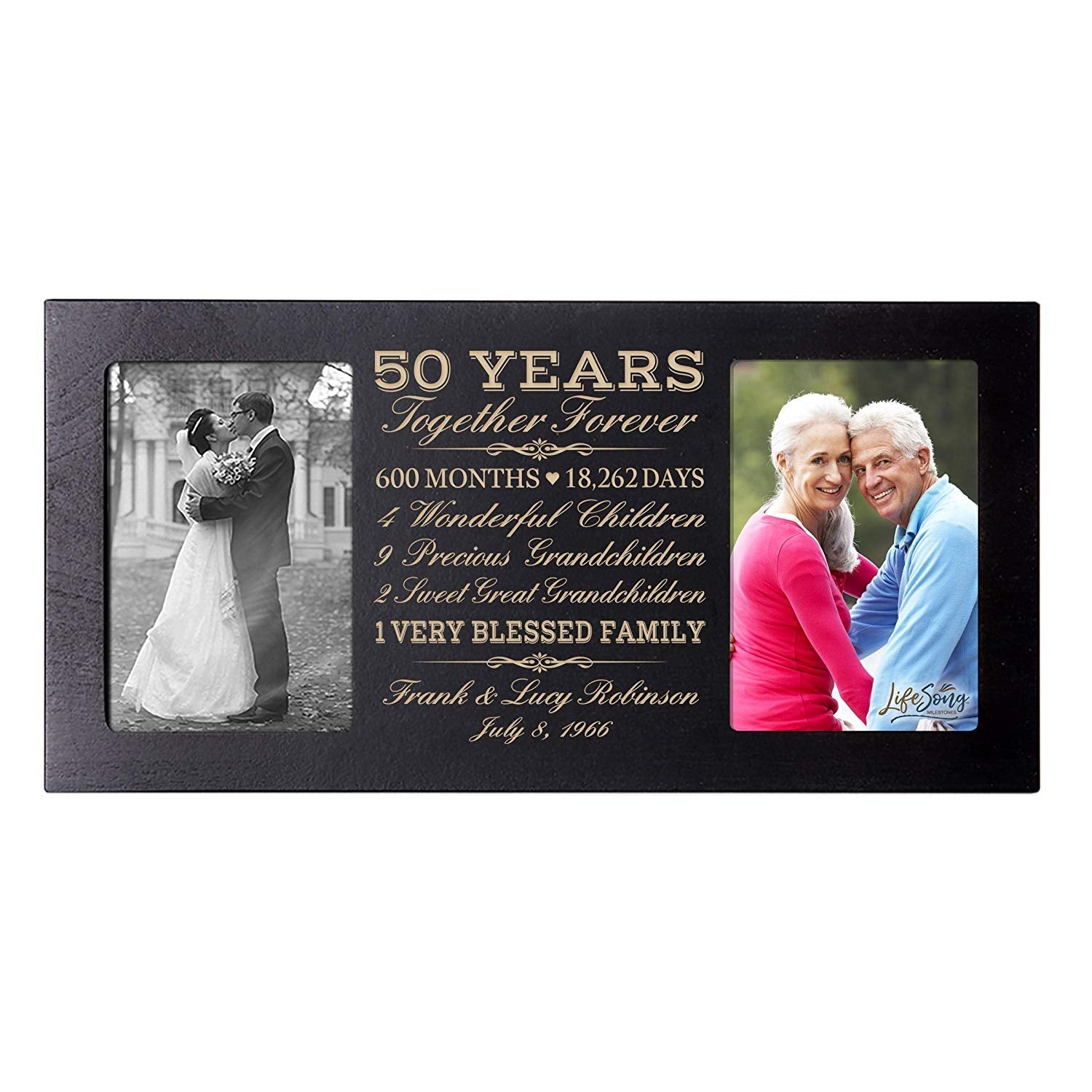 Lifesong Milestones Personalized Picture Frame for Couples 50th Wedding Anniversary Decorations
