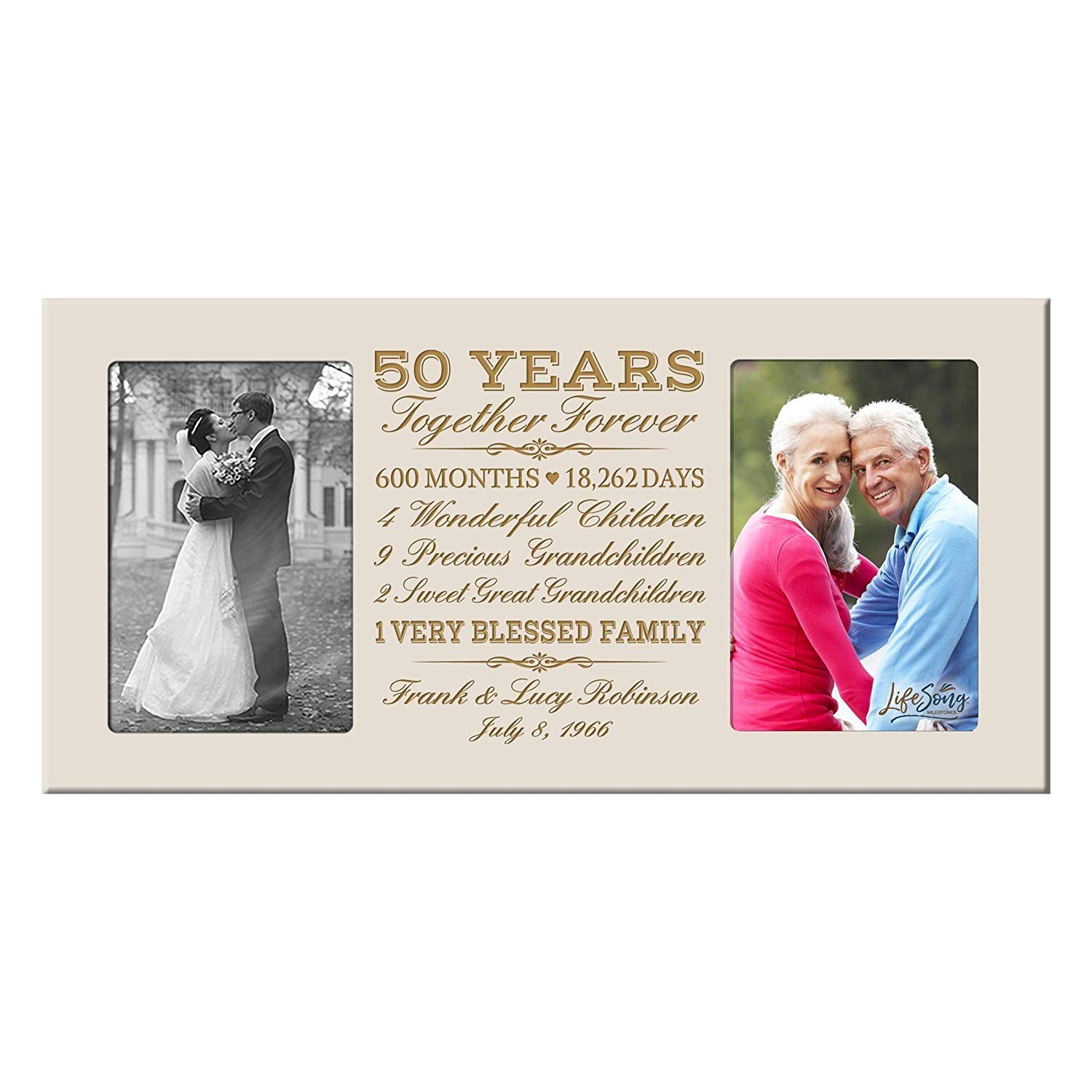 Lifesong Milestones Personalized Picture Frame for Couples 50th Wedding Anniversary Decorations
