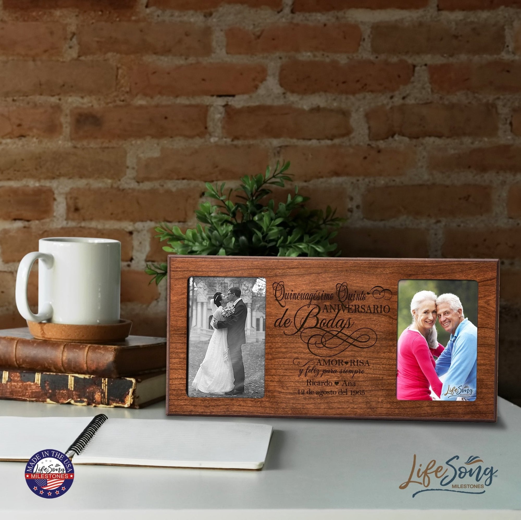Lifesong Milestones Personalized Couples 55th Wedding Anniversary Spanish Picture Frame Home Decor