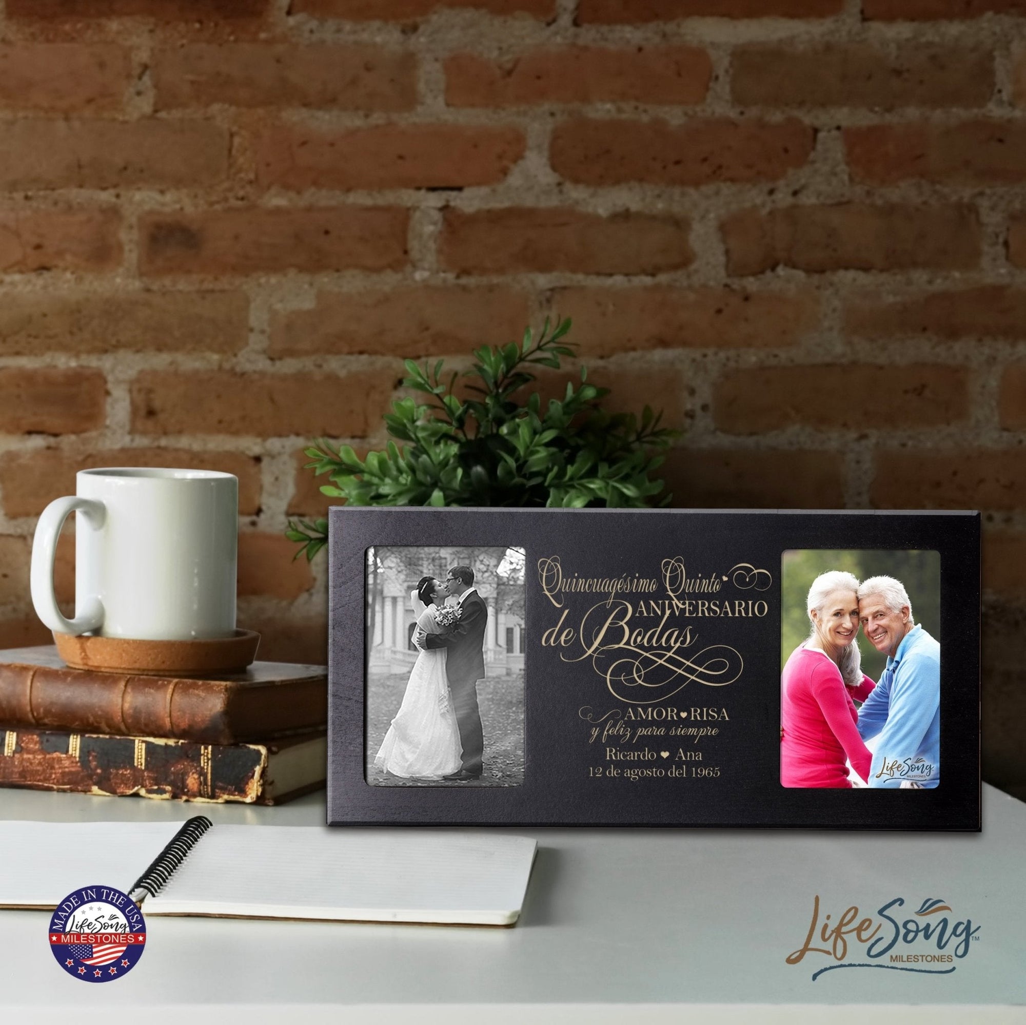 Lifesong Milestones Personalized Couples 55th Wedding Anniversary Spanish Picture Frame Home Decor