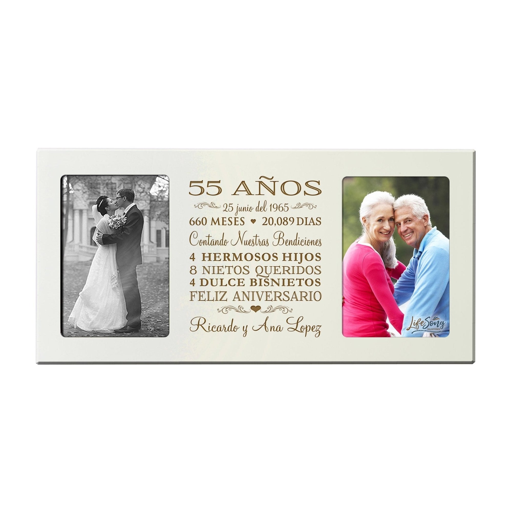 Lifesong Milestones Personalized Couples 55th Wedding Anniversary Spanish Picture Frame