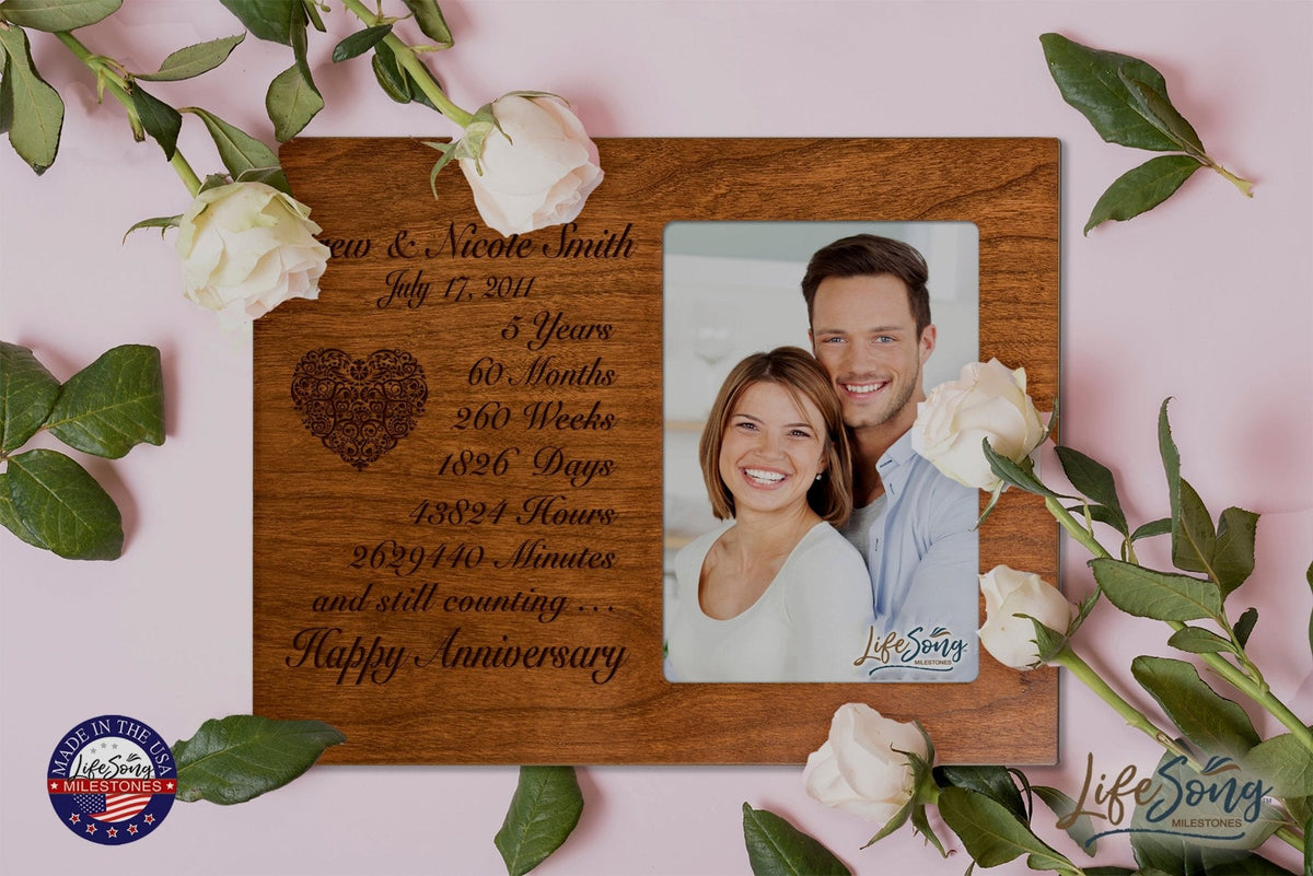 Lifesong Milestones Personalized Couples 5th Wedding Anniversary Picture Frame Decorations