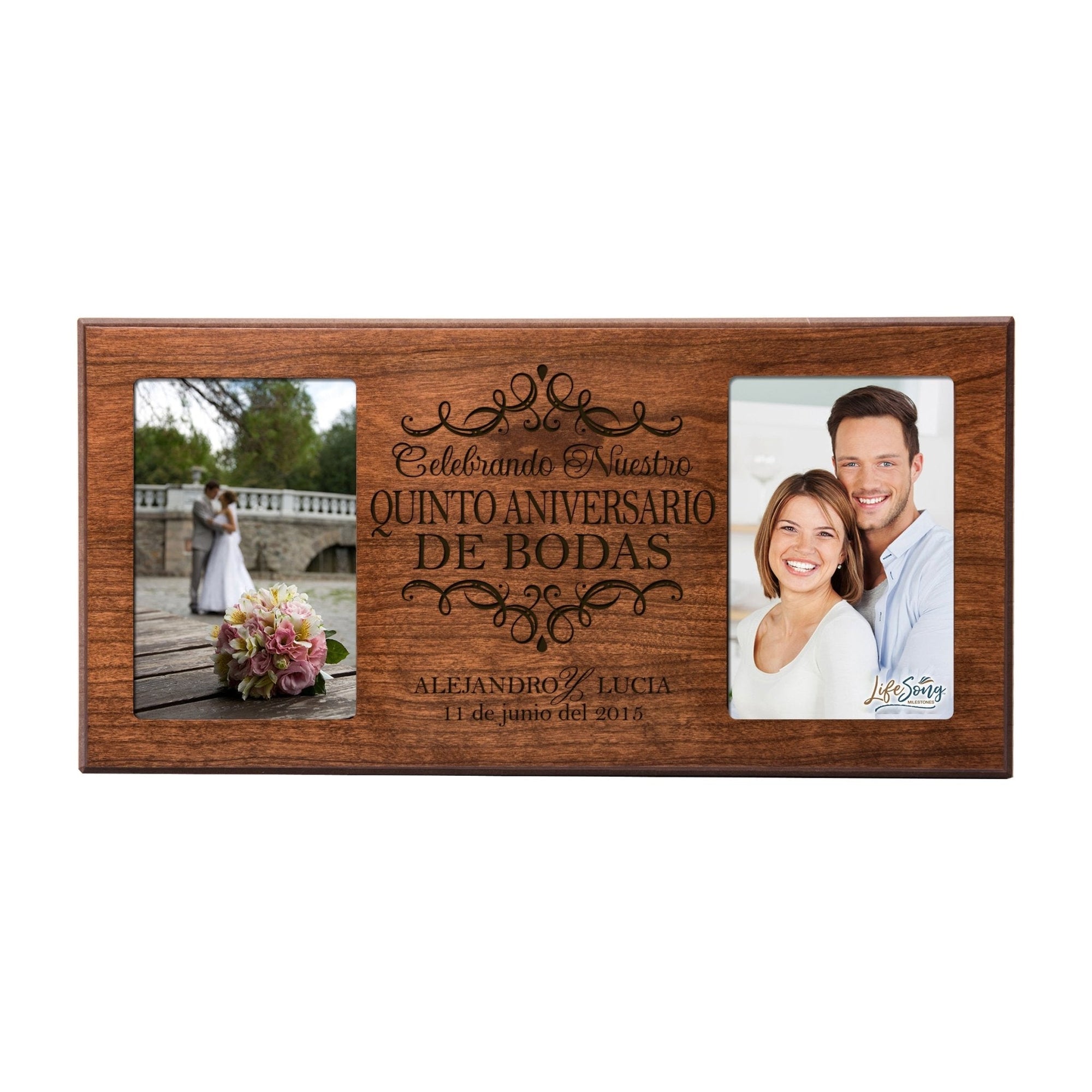 Personalized Picture Frame 5th Wedding Anniversary Spanish Gift Ideas