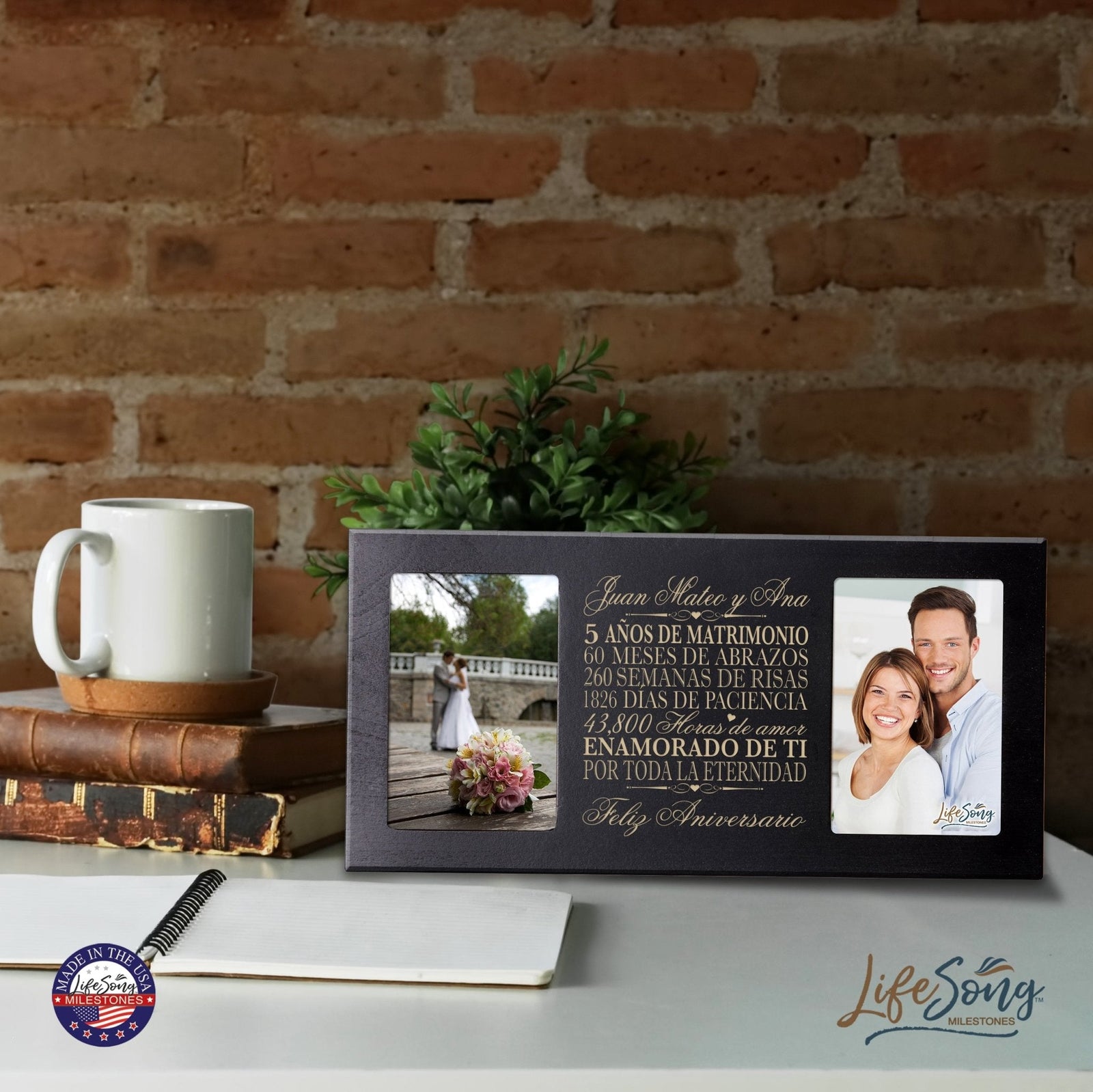 Lifesong Milestones Personalized 5th Wedding Anniversary Spanish Picture Frame