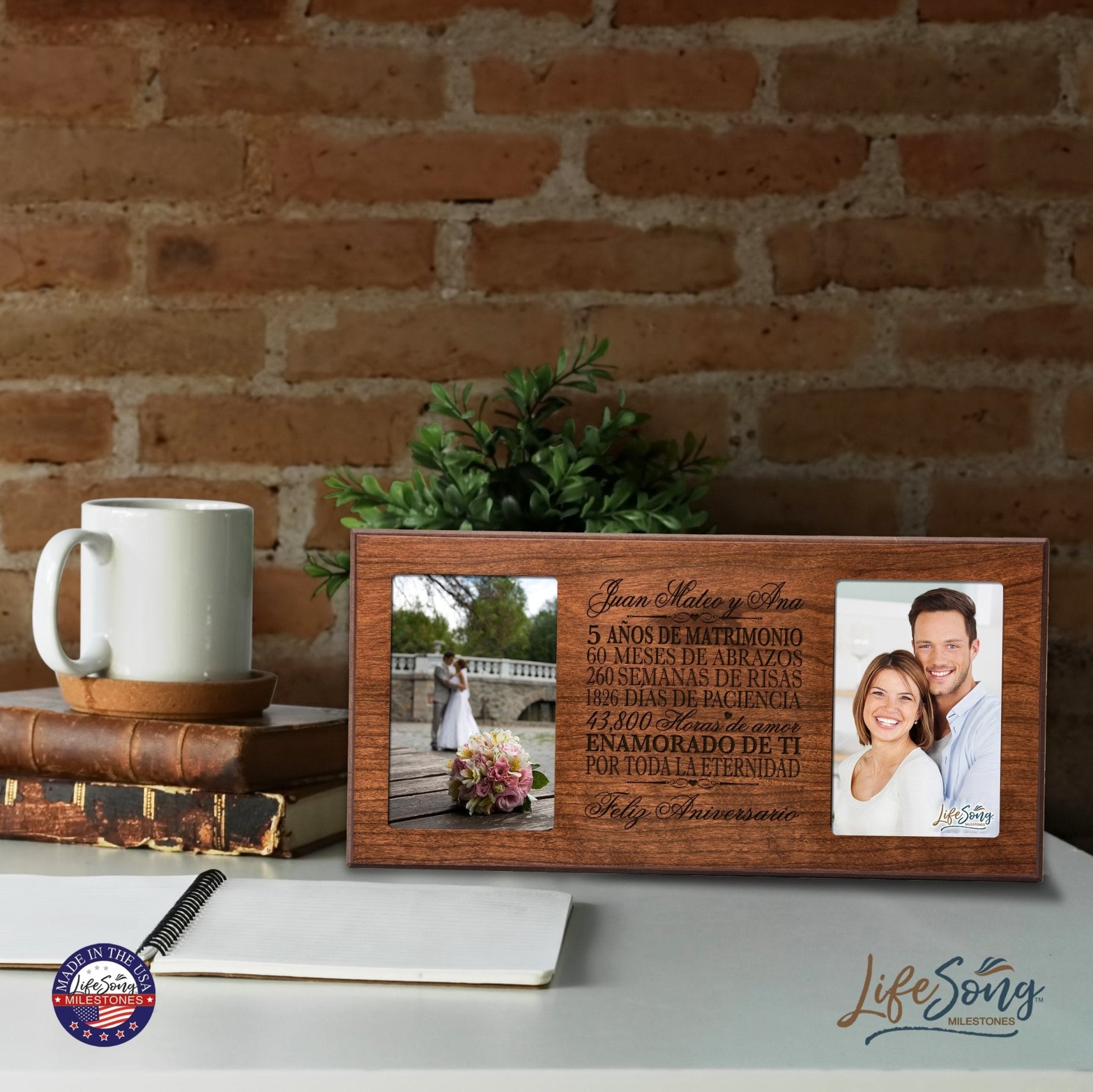 Lifesong Milestones Personalized 5th Wedding Anniversary Spanish Picture Frame