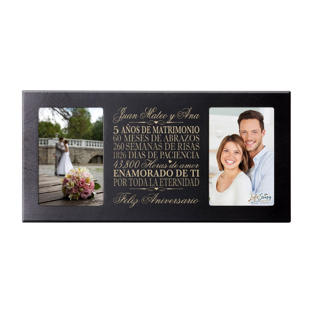 Lifesong Milestones Personalized 5th Wedding Anniversary Spanish Picture Frame