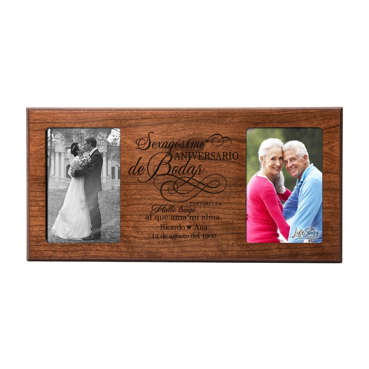 Lifesong Milestones Personalized Couples 60th Wedding Anniversary Spanish Picture Frame Home Decor
