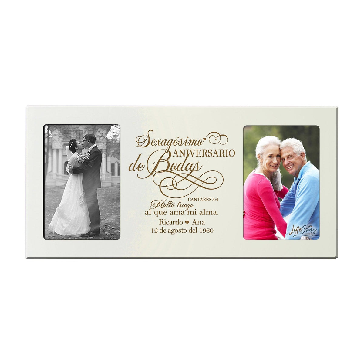 Lifesong Milestones Personalized Couples 60th Wedding Anniversary Spanish Picture Frame Home Decor