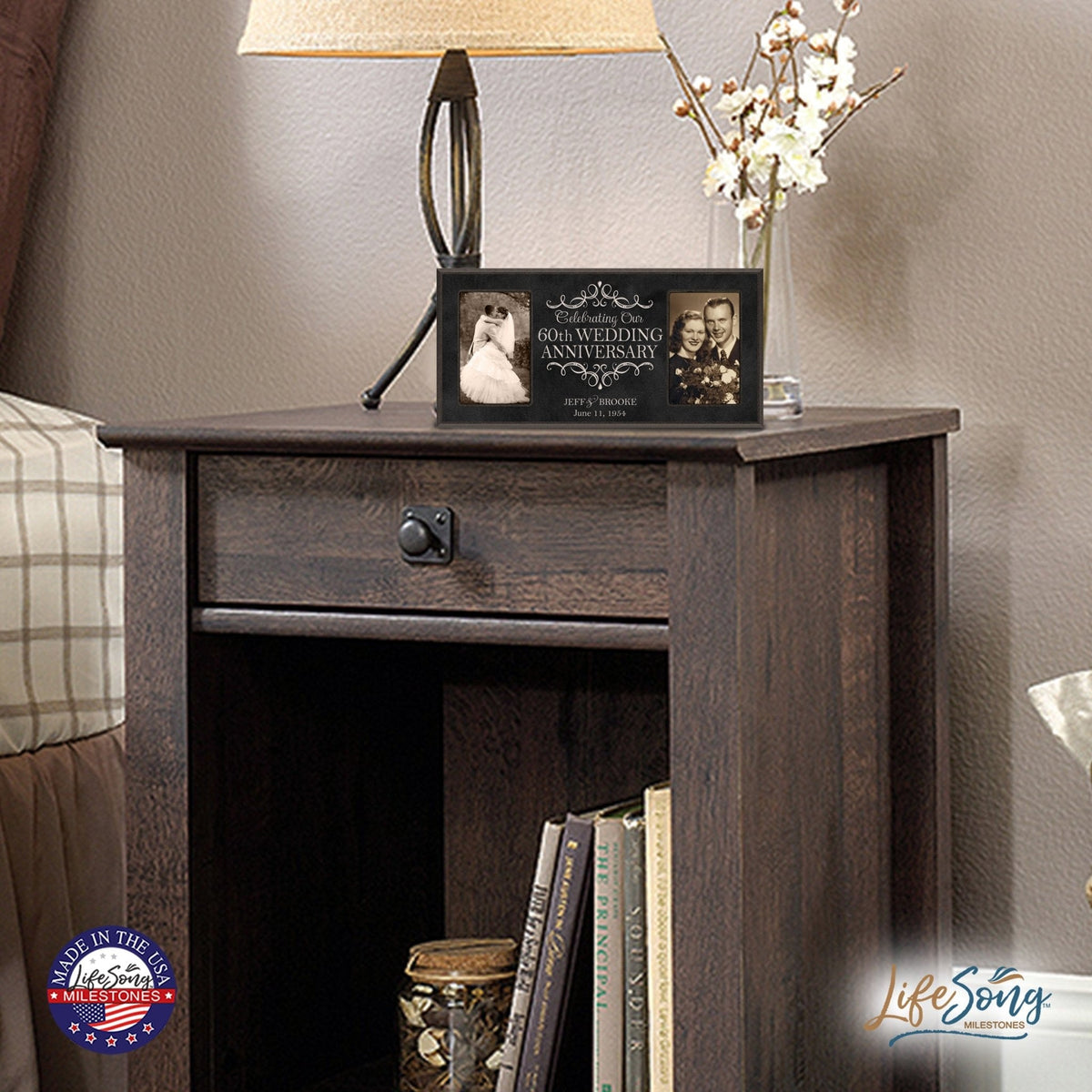 Personalized 60th Wedding Anniversary Picture frame Gift - LifeSong Milestones