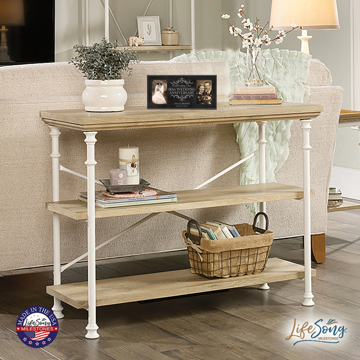 Personalized 60th Wedding Anniversary Picture frame Gift - LifeSong Milestones