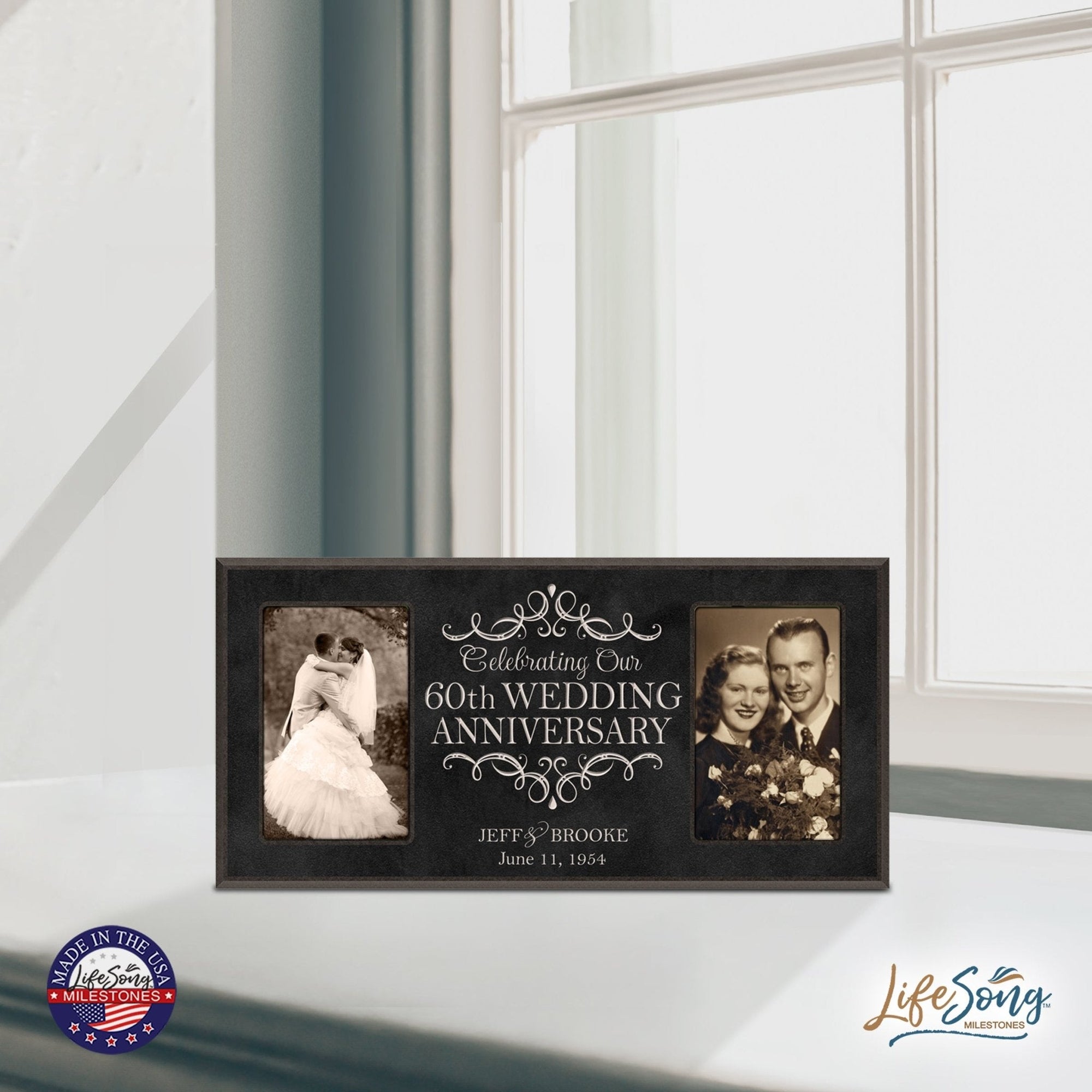 Personalized 60th Wedding Anniversary Picture frame Gift - LifeSong Milestones