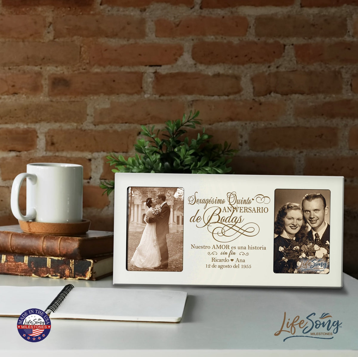 Lifesong Milestones Personalized Couples 65th Wedding Anniversary Spanish Picture Frame Home Decor